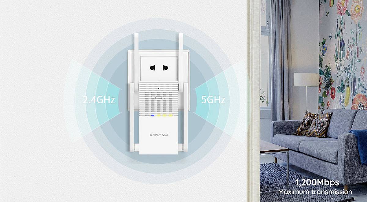 Foscam fscvc1 Video-Türsprechanlage WLAN-Verstärker und Gong Weiß