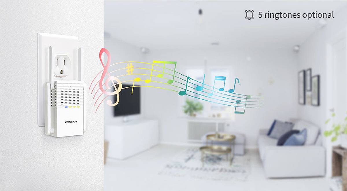 Foscam fscvc1 Video-Türsprechanlage WLAN-Verstärker und Gong Weiß