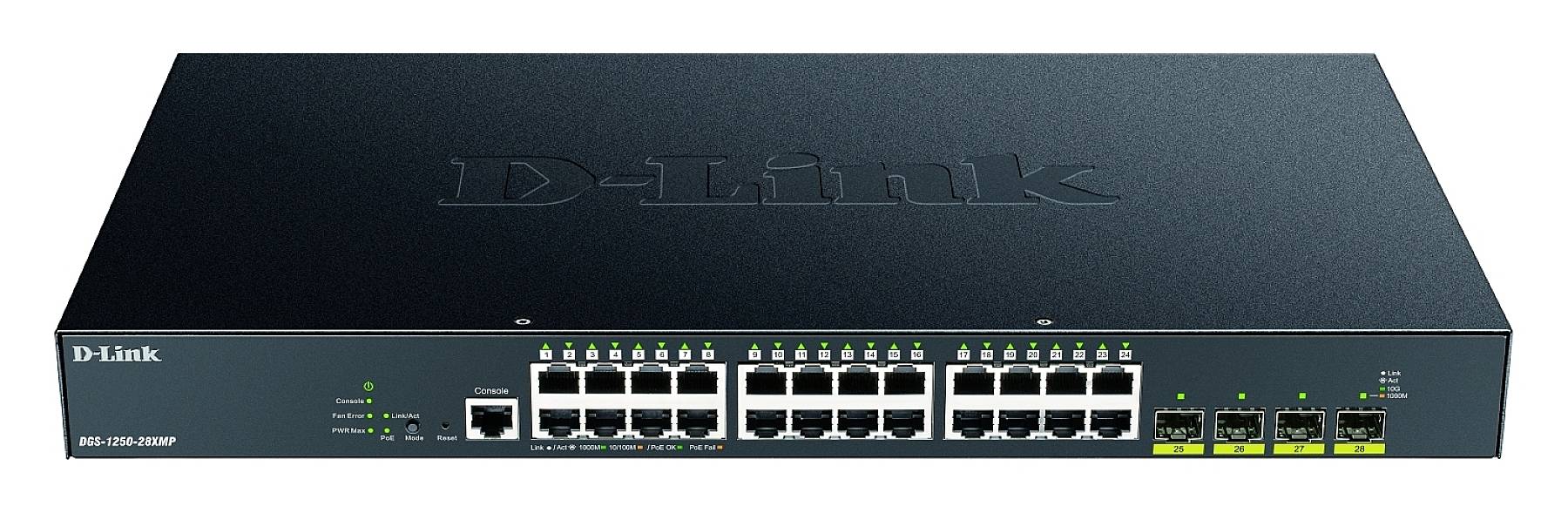 D-Link DGS-1250-28XMP/E Netzwerk Switch DGS-1250-28XMP/E 24 + 4 Port 128 Gbit/s PoE-Funktion