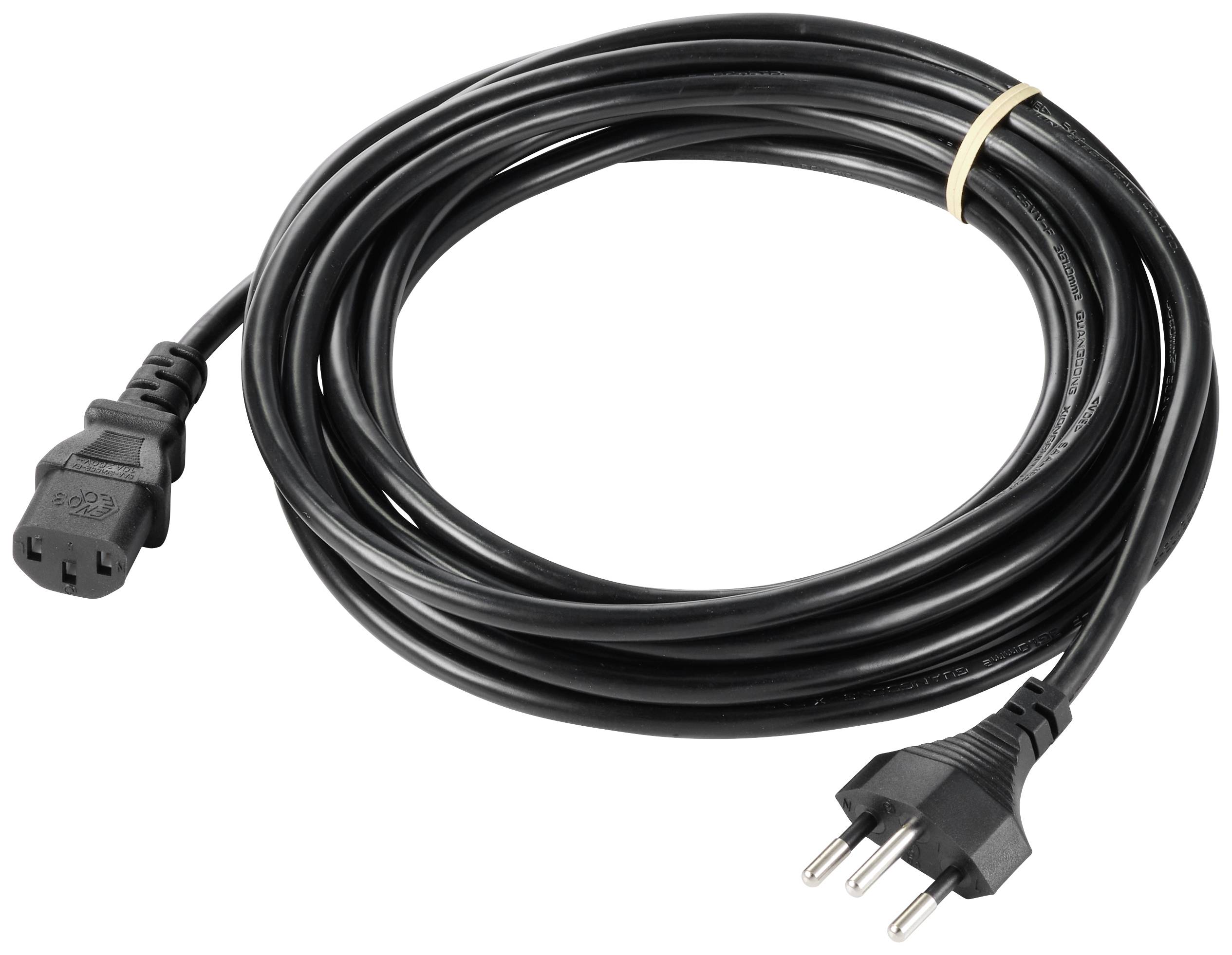 Sygonix SY-5243896 Kaltgeräte Anschlusskabel Schwarz 5.00m