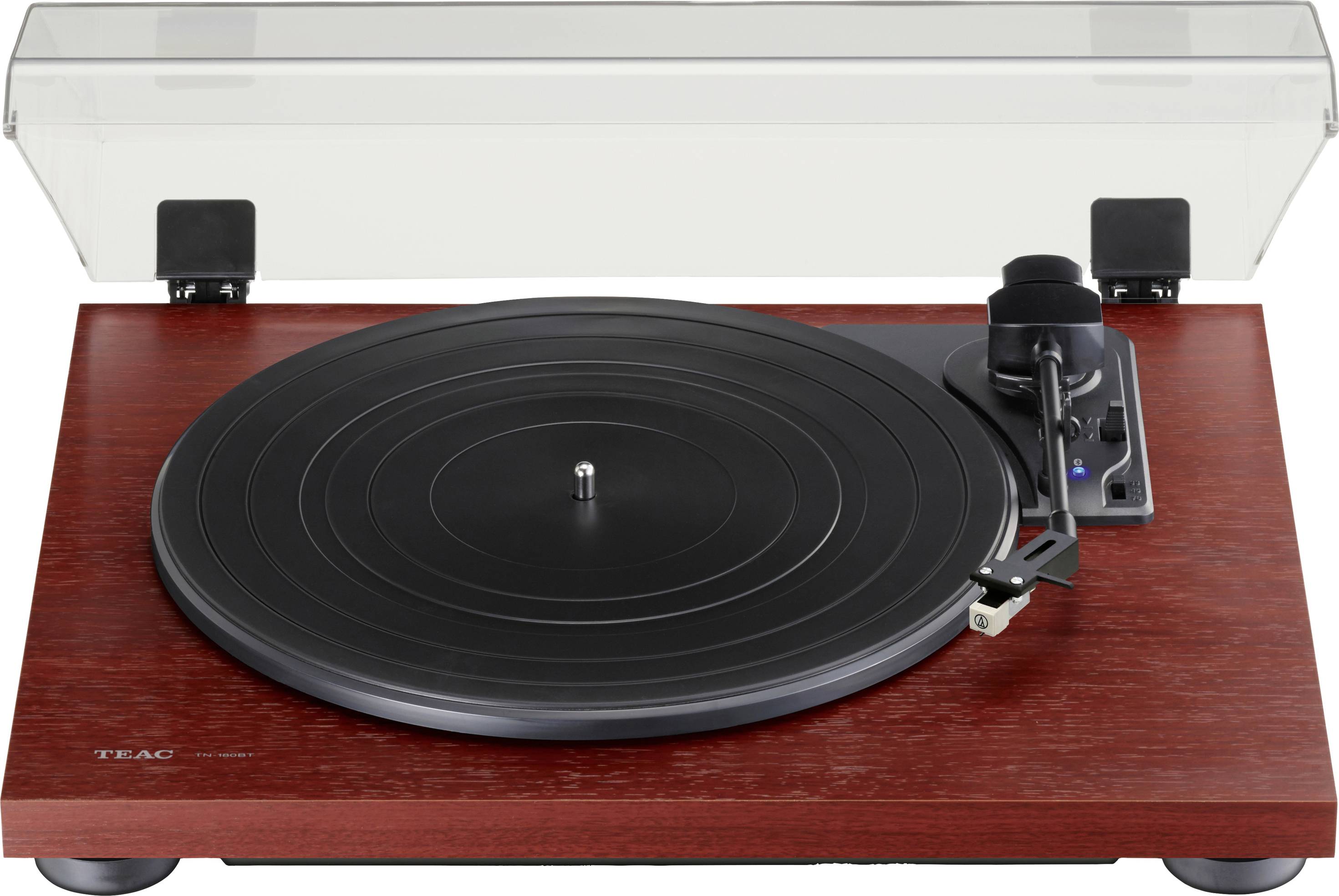 Teac TN-180BT-A3, Audio-Plattenspieler mit Riemenantrieb, Halbautomatisch, Schwarz, Kirsche (Frucht)