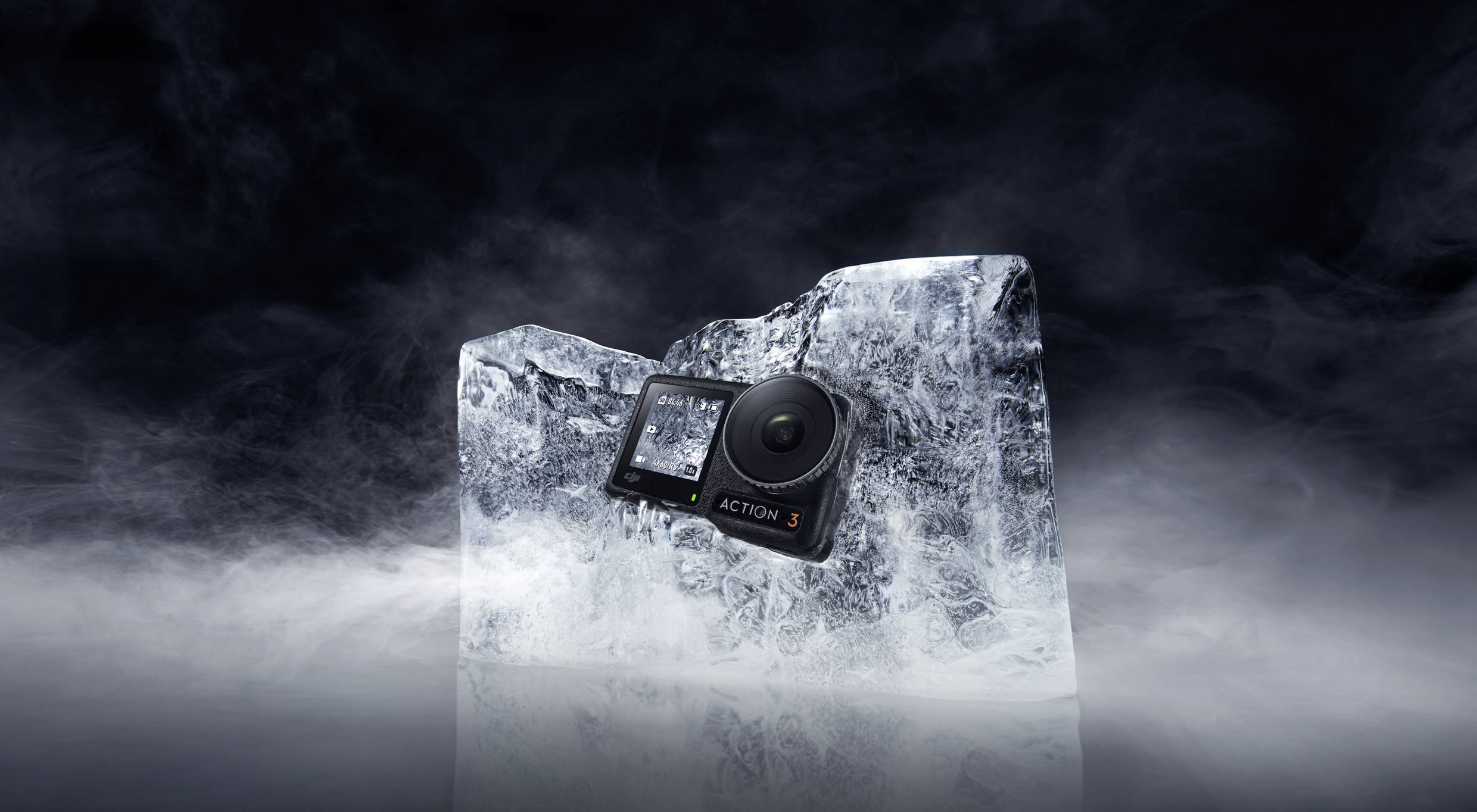 DJI Action 3 Standard Action Cam 4K, Ultra HD, WLAN, Dual-Display, Wasserfest, Touch-Screen, Zeitlupe, Staubgeschützt, Frostbeständig, Intervall-Auf