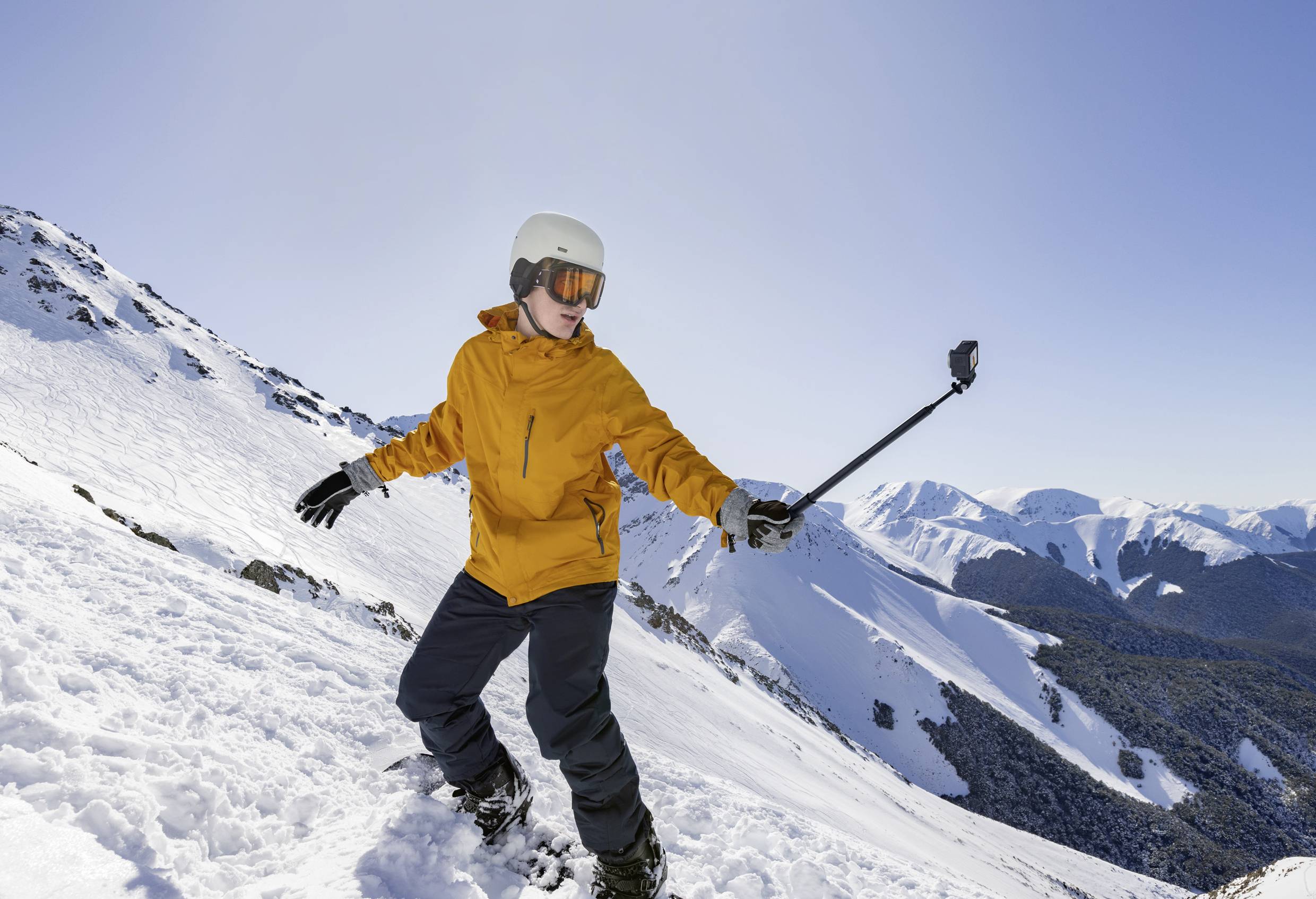 DJI Action 3 Standard Action Cam 4K, Ultra HD, WLAN, Dual-Display, Wasserfest, Touch-Screen, Zeitlupe, Staubgeschützt, Frostbeständig, Intervall-Auf