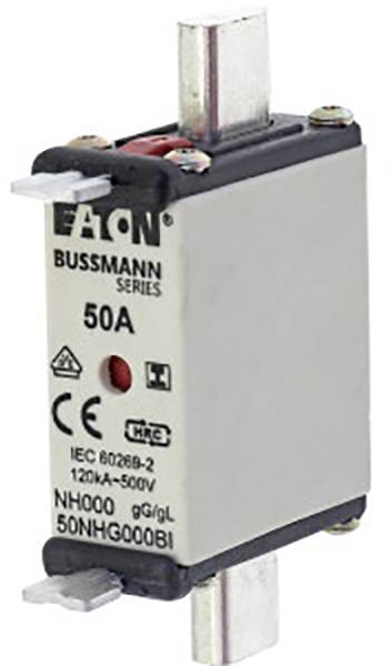 Elektrischer NH-Sicherungsschalter, 50 Ampere, Marke Eaton Bussmann Series, IEC Norm 60269-2, geeignet für 500 Volt.