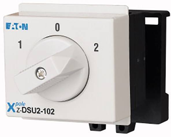 Schalter mit den Positionen 0, 1 und 2. Beschriftet mit 'X x-DSU2-102' und Logo oben links.