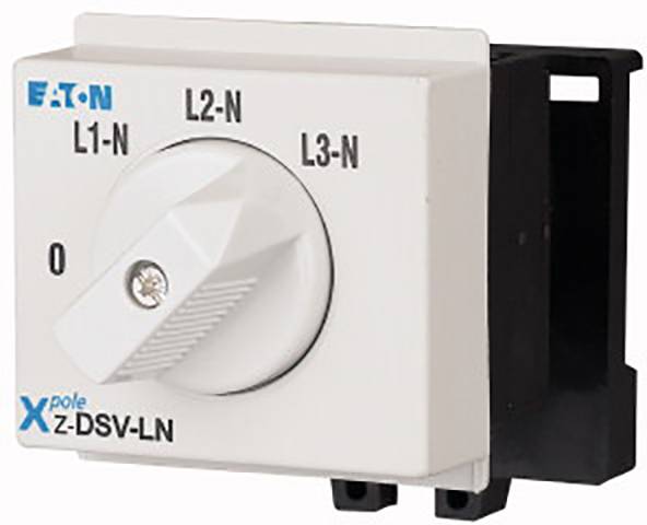 Drehschalter von Eaton für elektrische Verbindungen, mit Beschriftungen 'L1-N', 'L2-N', 'L3-N'.