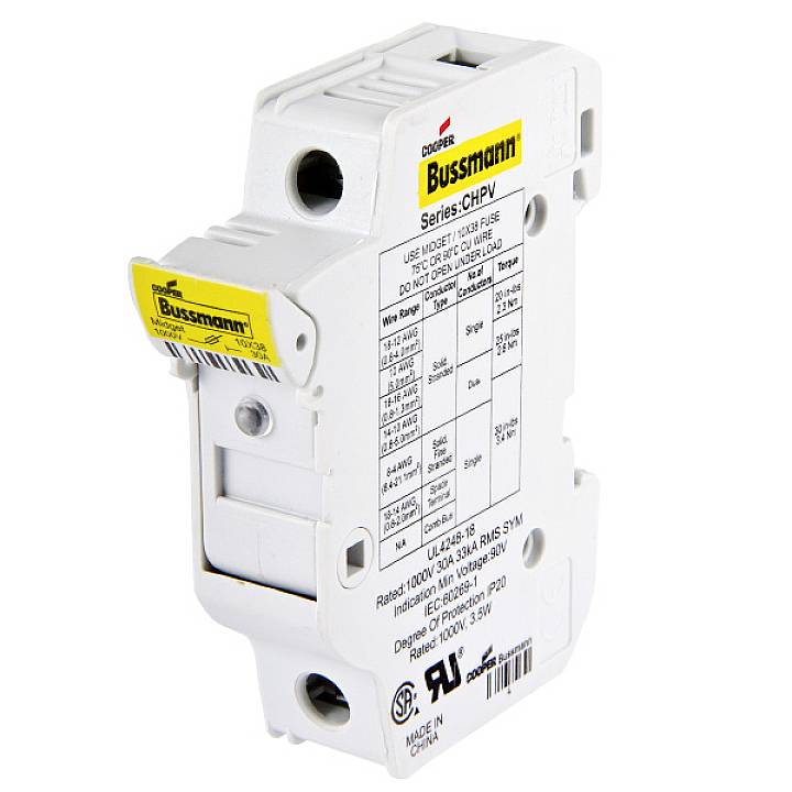 Eaton CHPV2U Sicherungshalter 2phasig Passend für (Sicherungen) Feinsicherung 10.3 x 38 mm 2polig 32 A 1000 V 6 St.