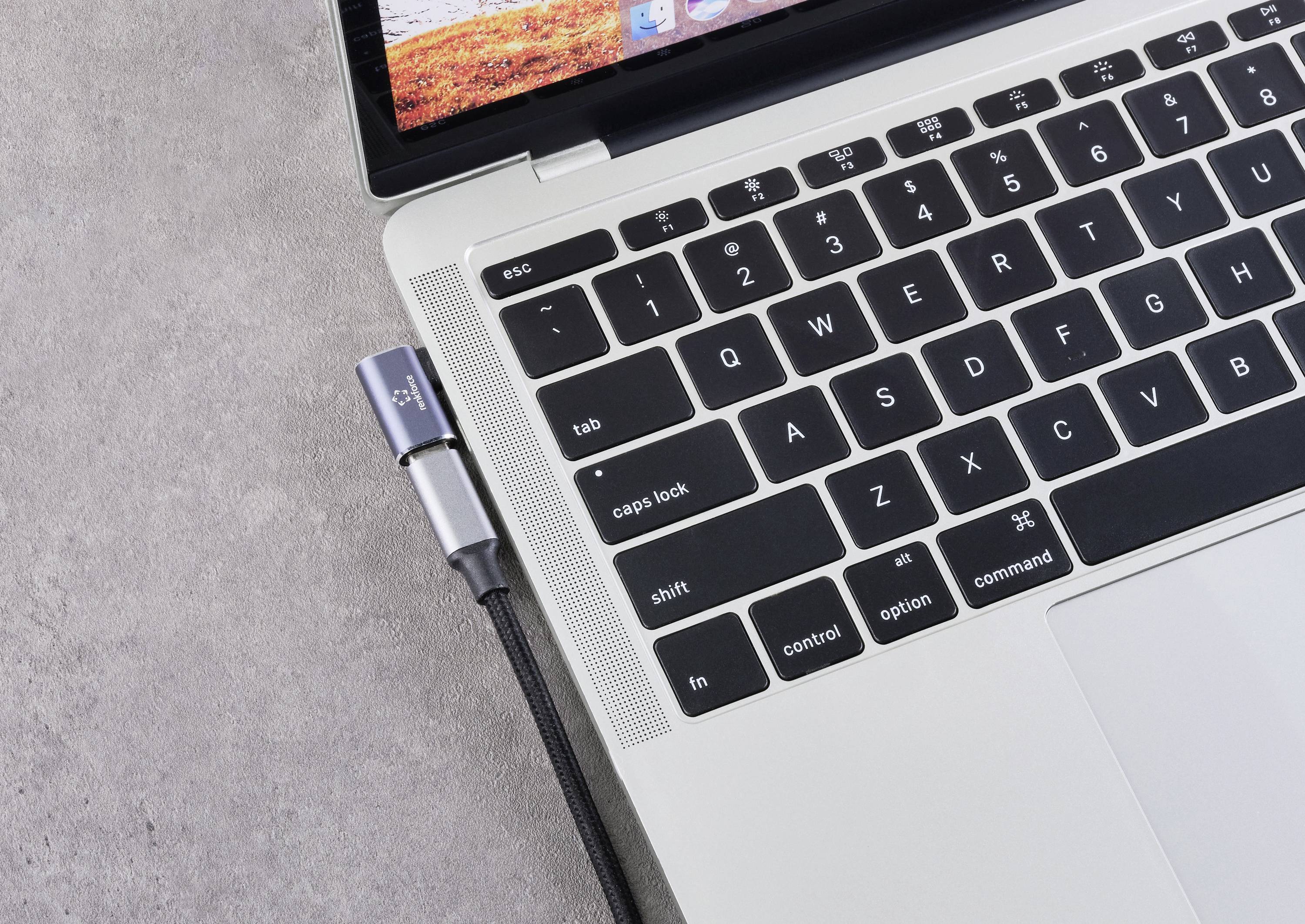 Renkforce USB4® Adapter [1x USB4® Stecker - 1x USB-C® Buchse] 40 GBit/s 90° nach links gewinkelt, Aluminium-Stecker