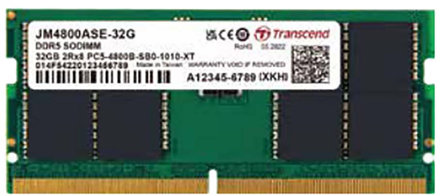 Transcend JetMemory JM4800ASE-32G Laptop-Arbeitsspeicher Modul DDR5 32 GB 1 x 32 GB 262pin SO-DIMM CL40 JM4800ASE-32G