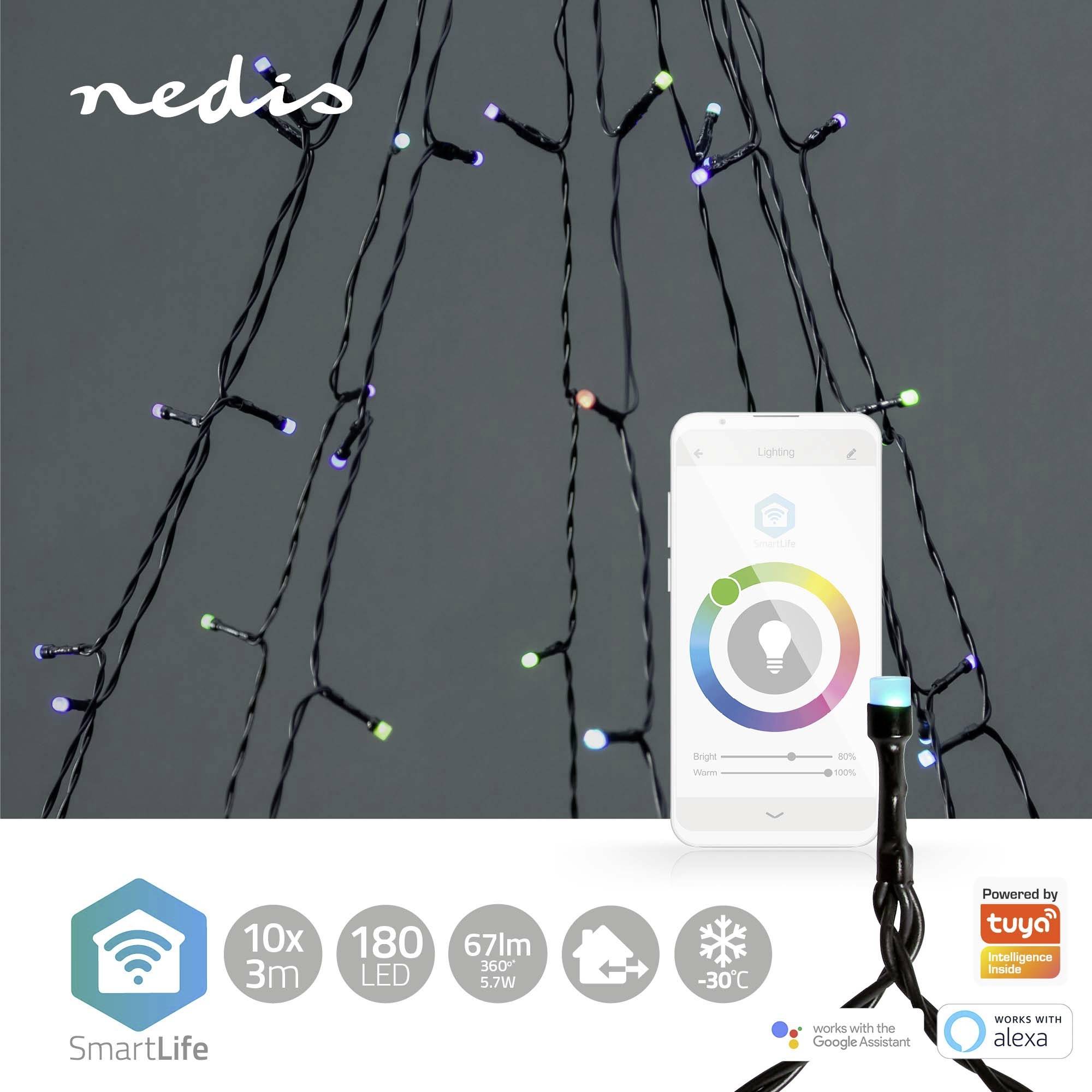 Nedis Lichterkette Innen/Außen EEK: G (A - G) 200 LED RGB