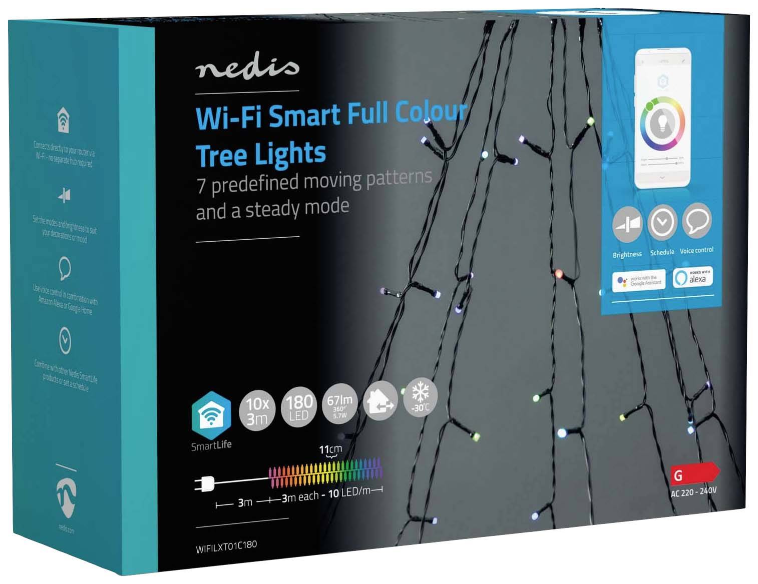 Nedis Lichterkette Innen/Außen EEK: G (A - G) 200 LED RGB