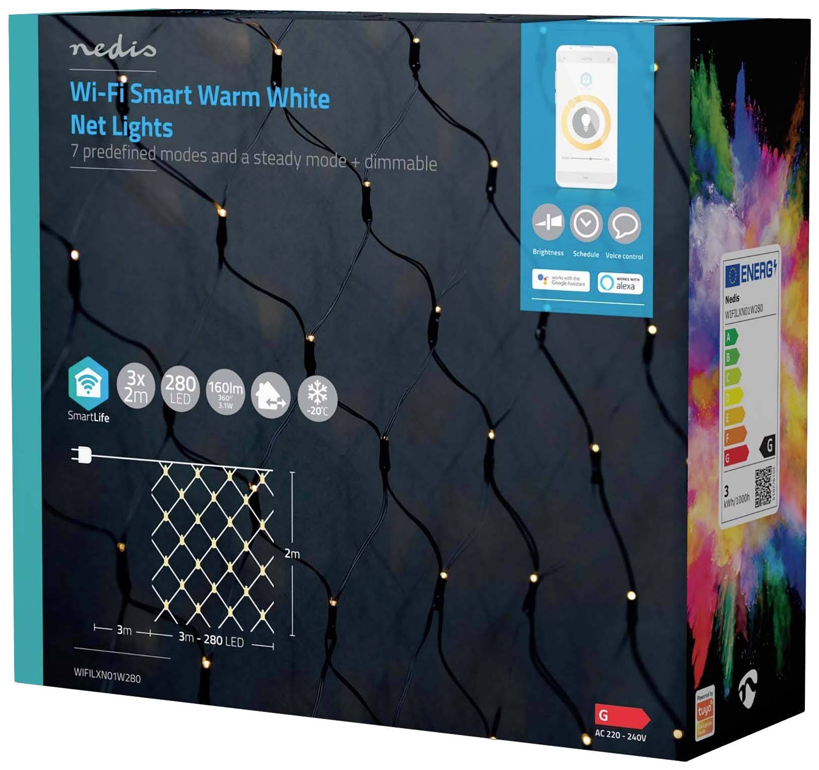 Nedis LED-Lichternetz Innen/Außen EEK: G (A - G) 280 LED Warmweiß