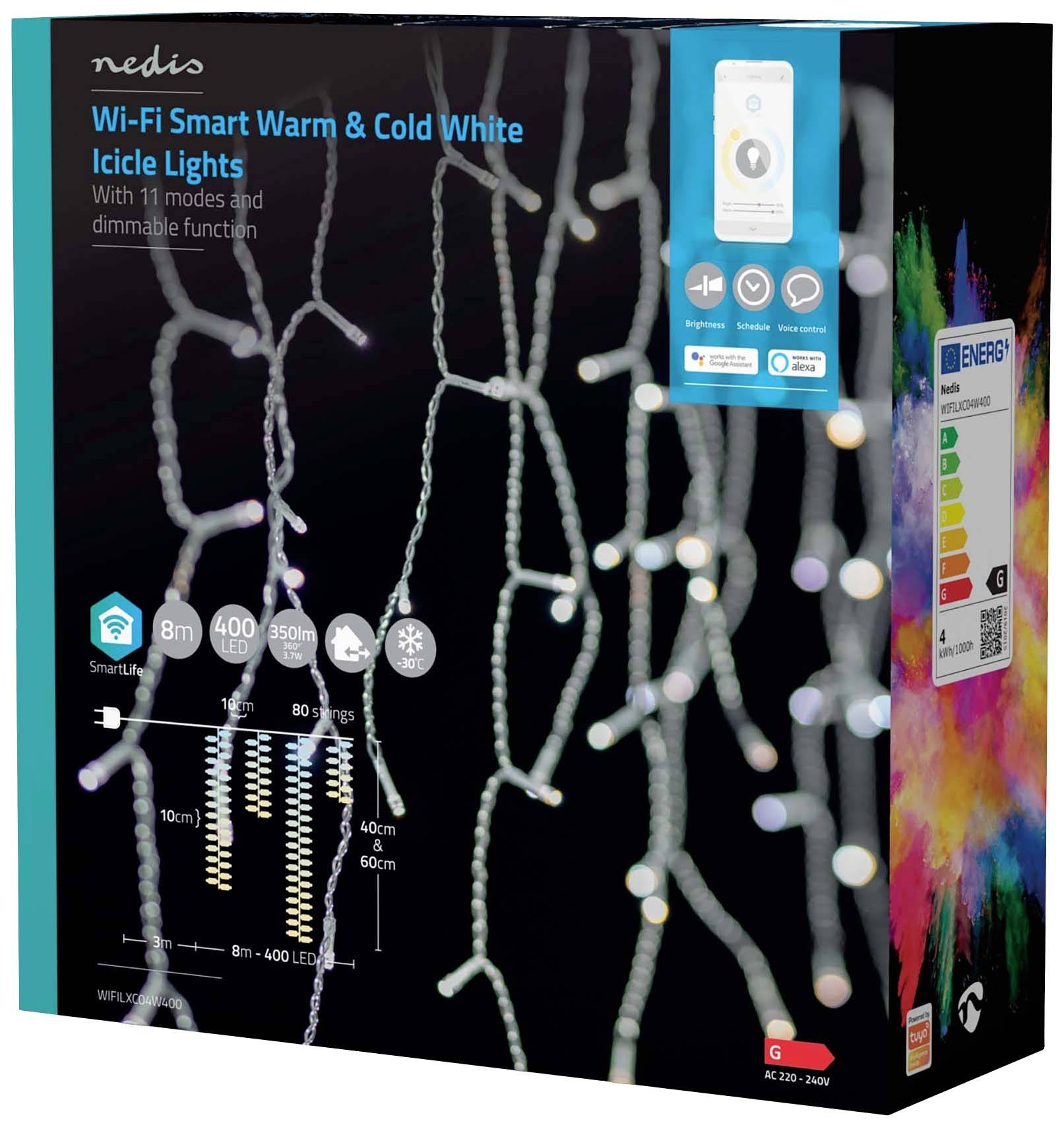 Nedis Lichterkette Innen/Außen EEK: G (A - G) 400 LED Warmweiß, Kaltweiß