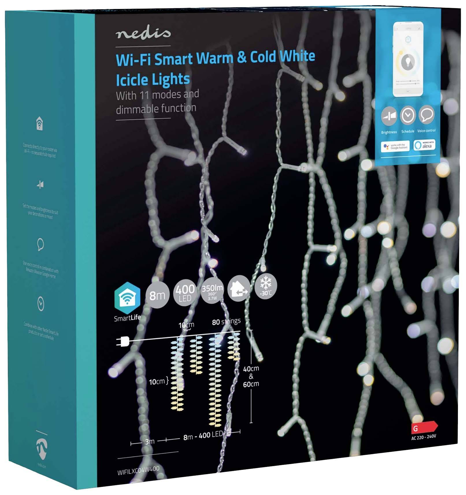 Nedis Lichterkette Innen/Außen EEK: G (A - G) 400 LED Warmweiß, Kaltweiß