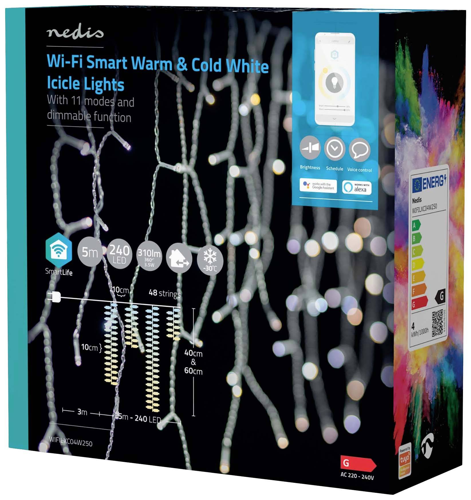 Nedis Lichterkette Innen/Außen EEK: G (A - G) 240 Warmweiß, Kaltweiß