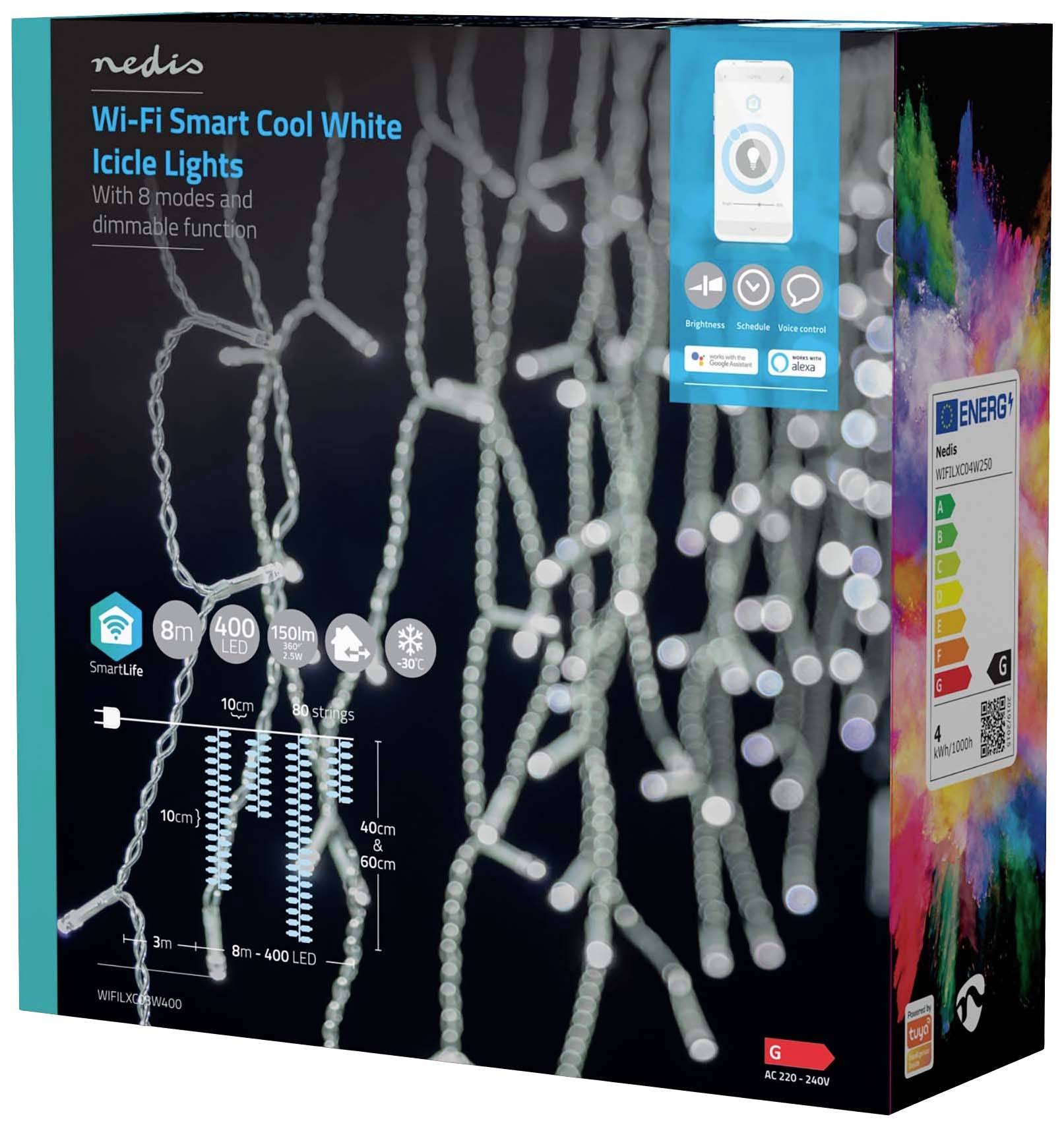 Nedis Lichterkette Innen/Außen EEK: G (A - G) 400 Kaltweiß