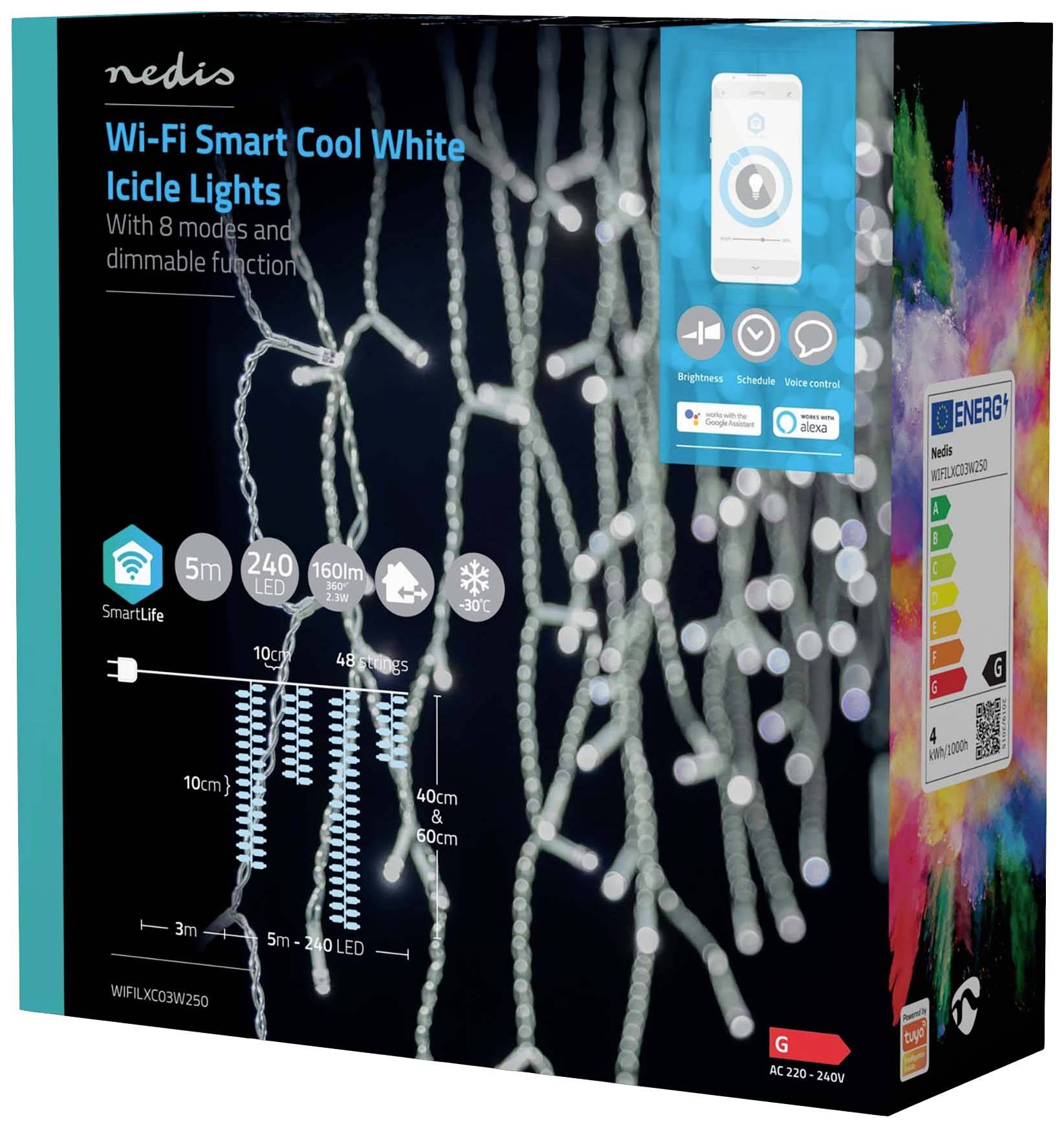 Nedis Lichterkette Innen/Außen EEK: G (A - G) 240 Kaltweiß