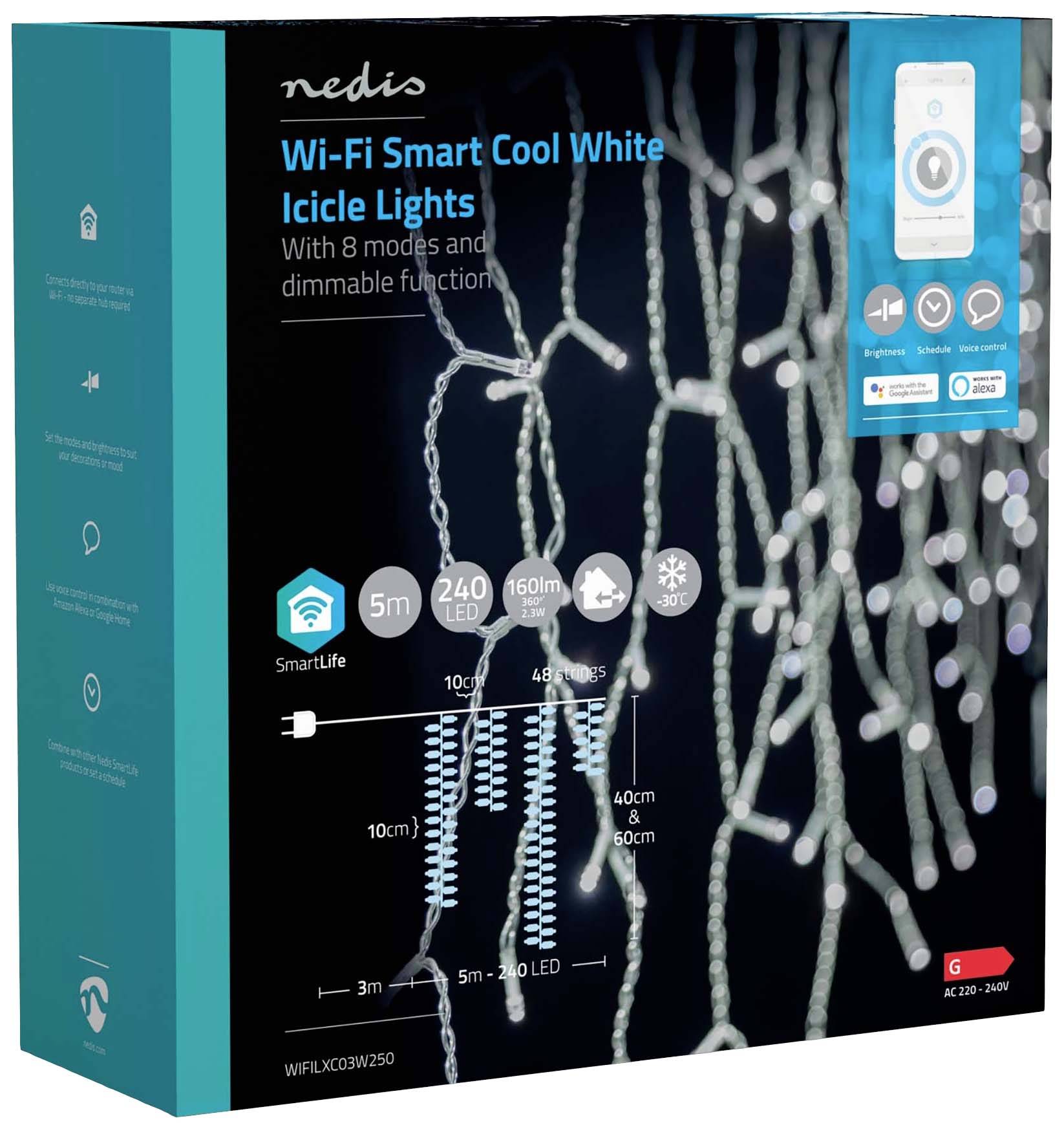 Nedis Lichterkette Innen/Außen EEK: G (A - G) 240 Kaltweiß