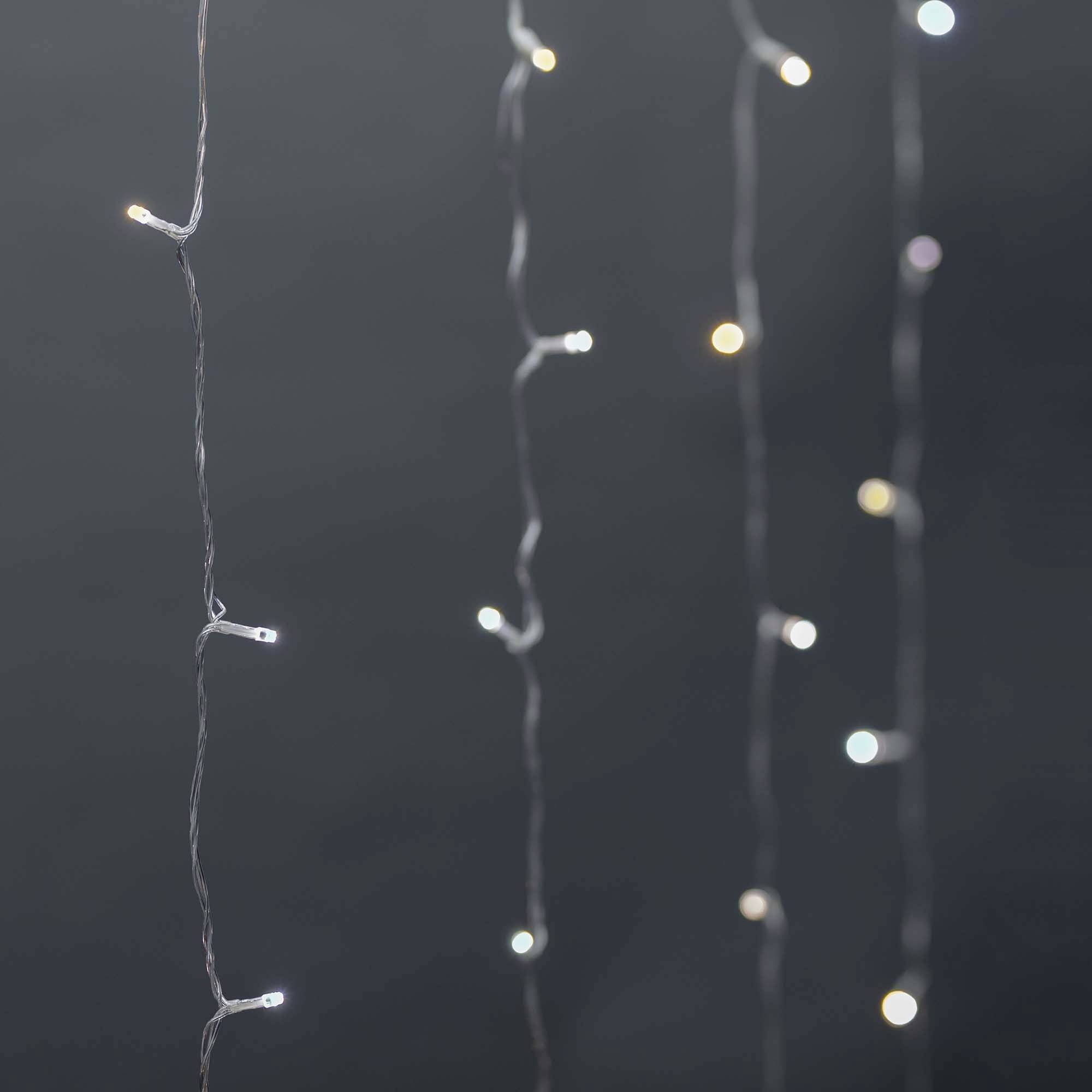 Nedis LED-Vorhang Innen/Außen EEK: G (A - G) 180 LED Warmweiß