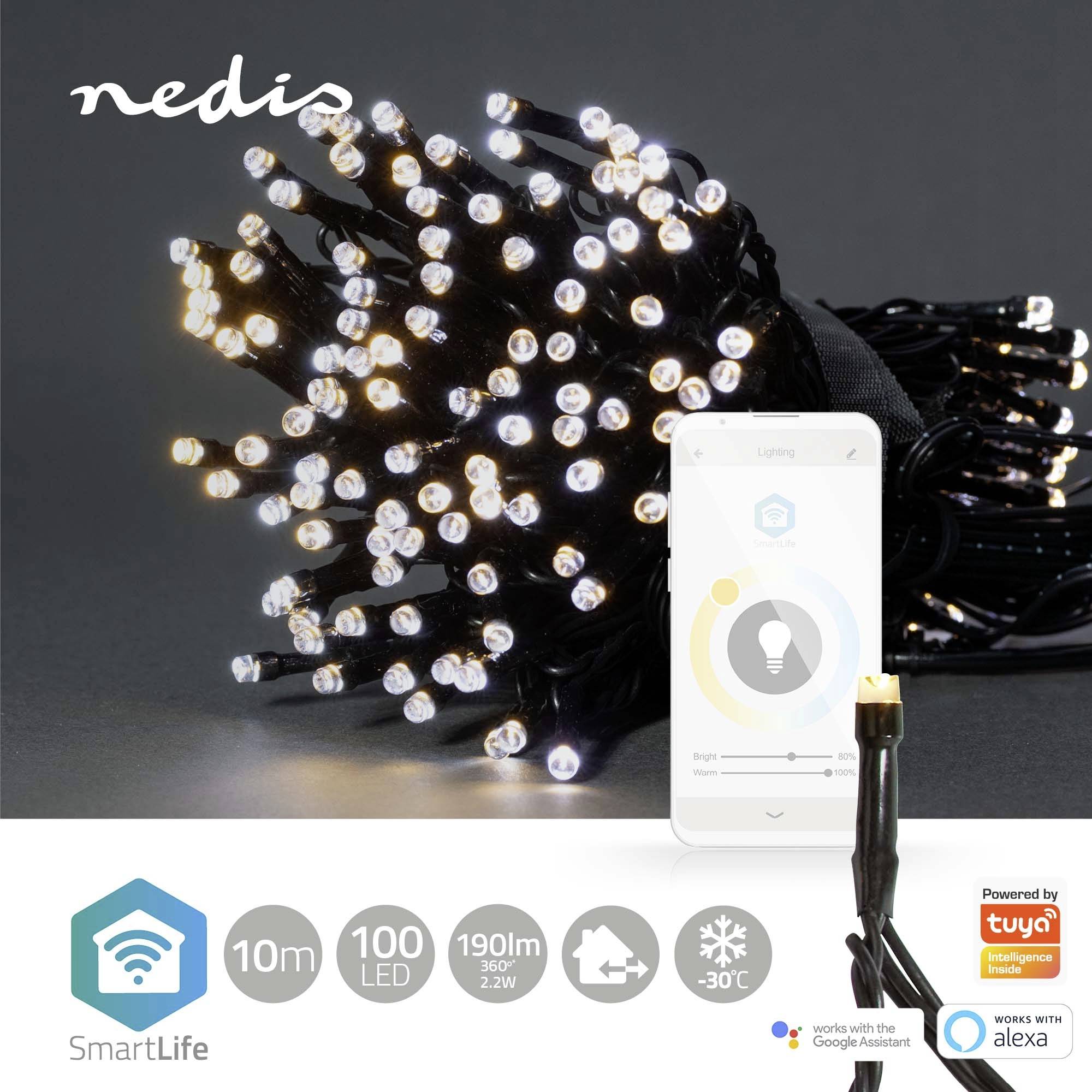 Nedis Lichterkette Innen/Außen EEK: G (A - G) 200 LED Warmweiß, Kaltweiß