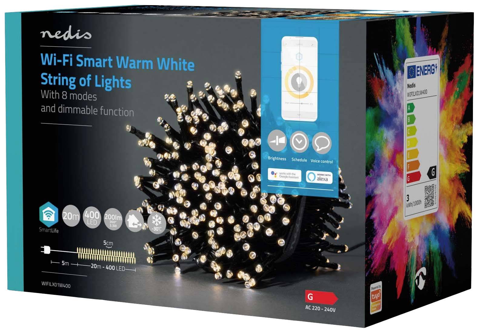 Nedis Lichterkette Innen/Außen EEK: G (A - G) 400 LED Warmweiß, Kaltweiß