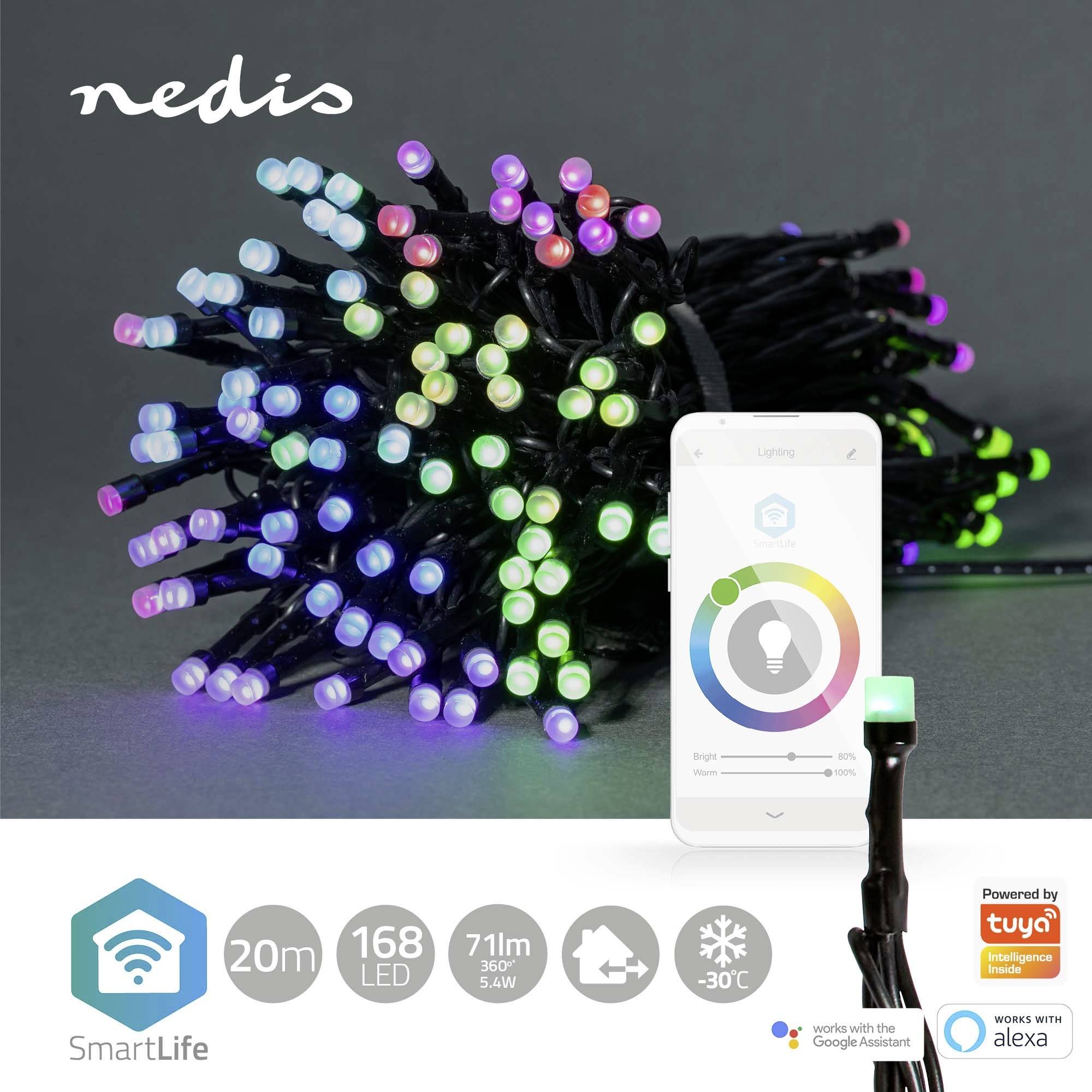 Nedis Lichterkette Innen/Außen EEK: G (A - G) 168 LED RGB