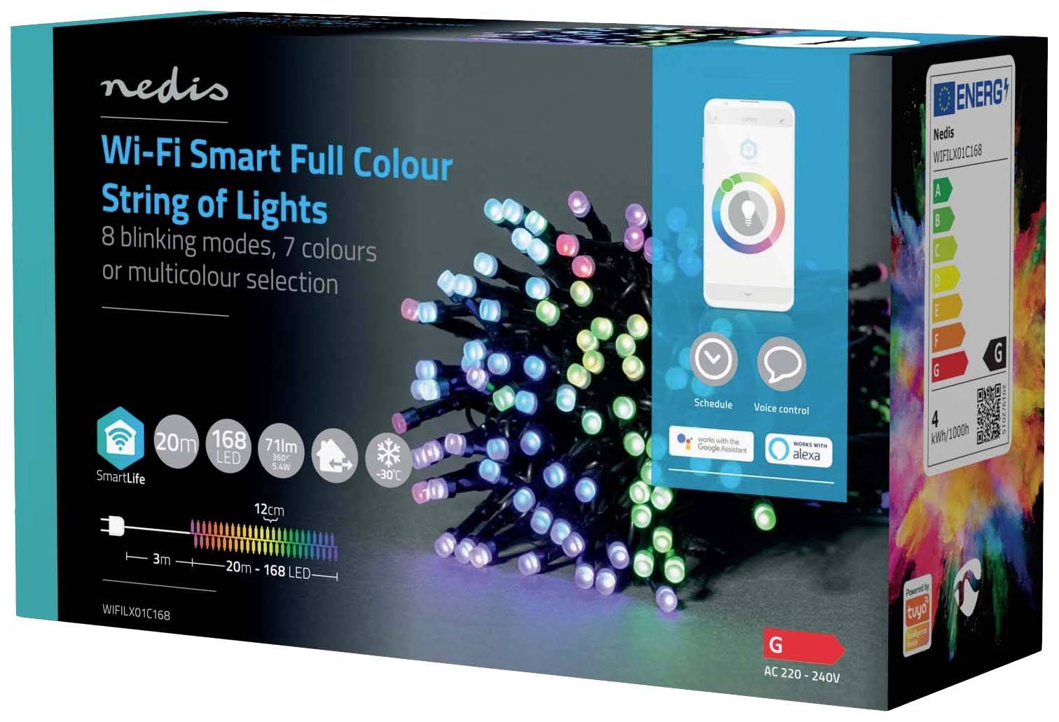 Nedis Lichterkette Innen/Außen EEK: G (A - G) 168 LED RGB