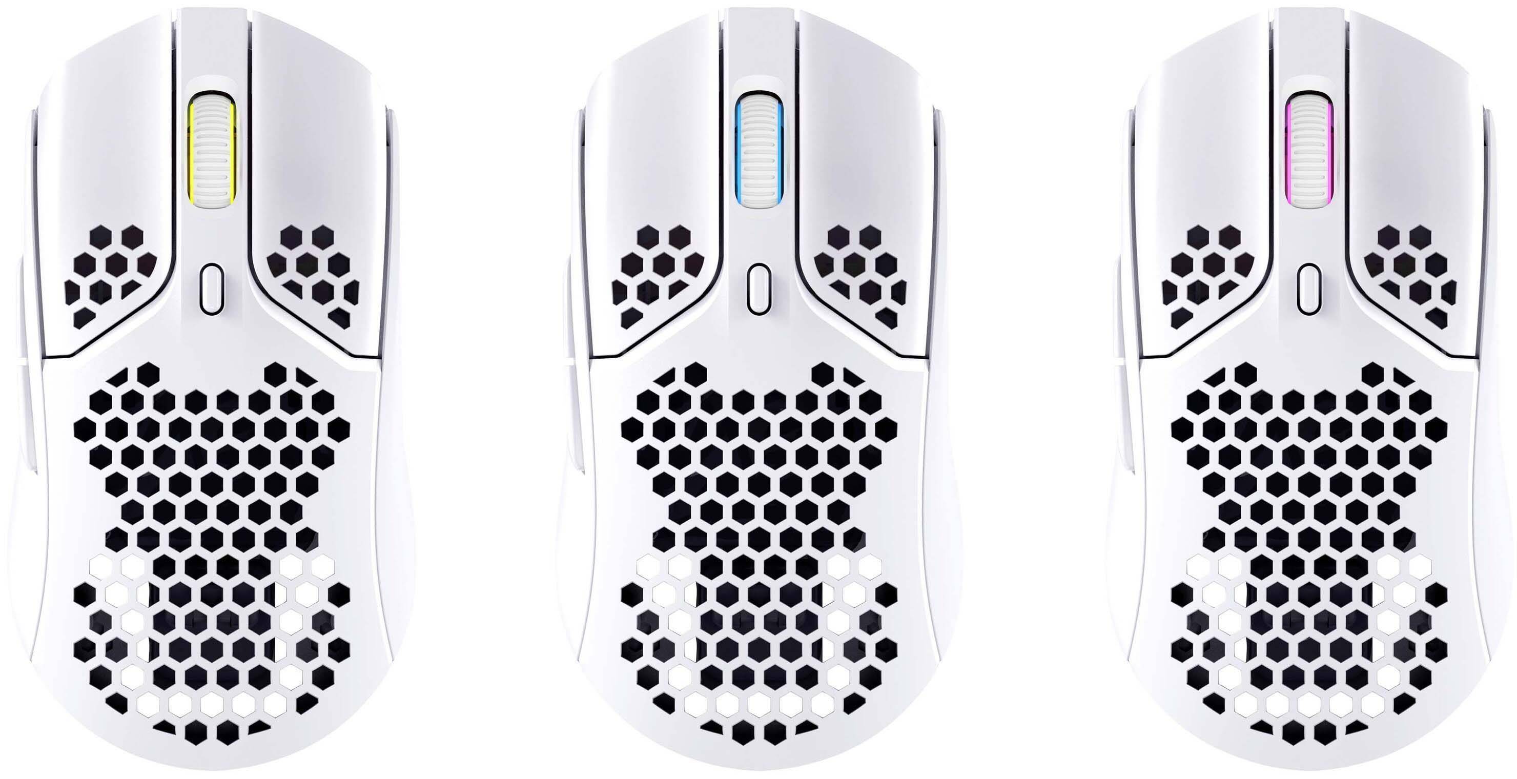HyperX Pulsefire Haste Wireless White Gaming-Maus Funk Optisch Weiß, Pink 6 Tasten Beleuchtet