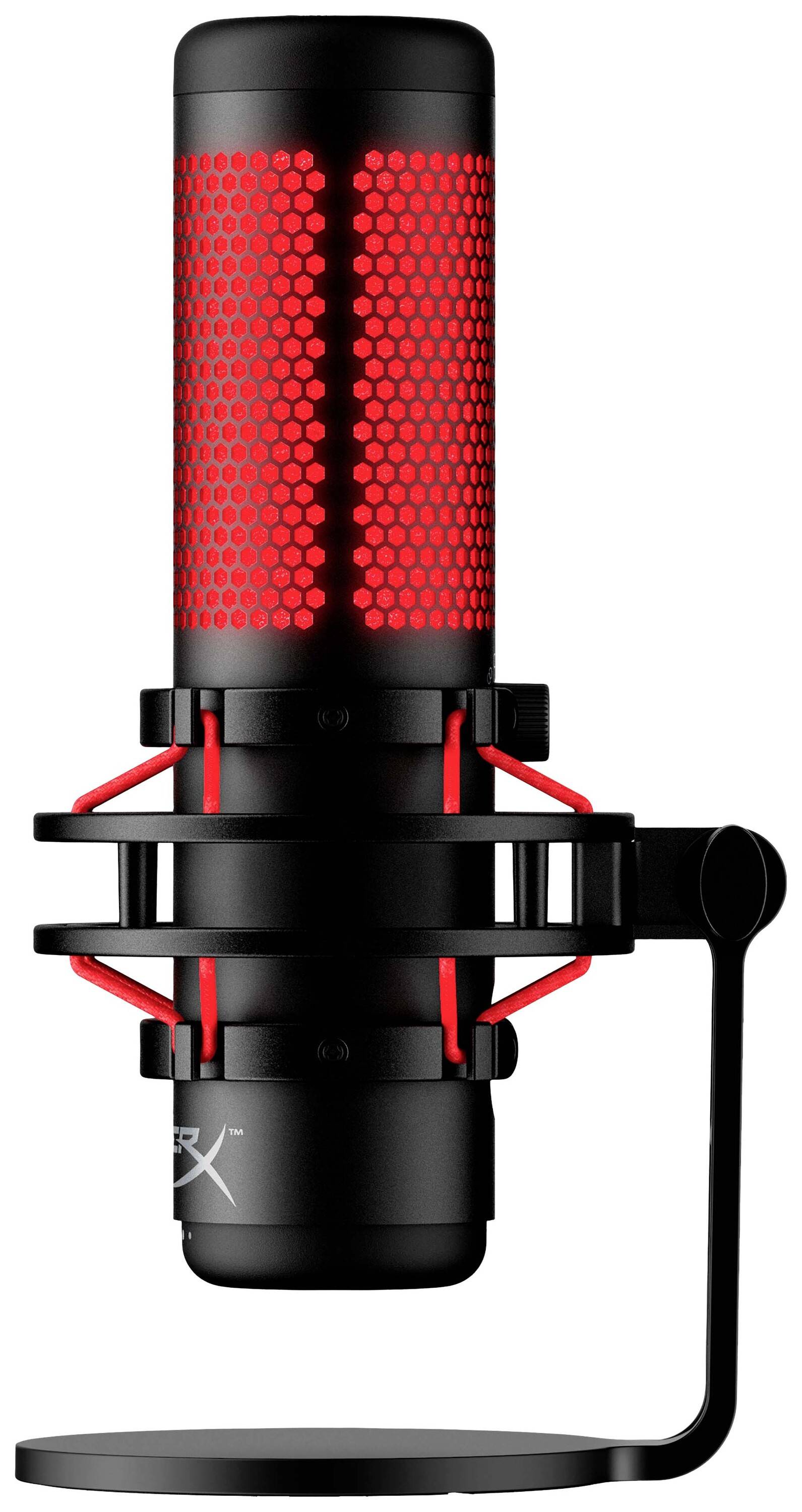 HyperX QuadCast Stand PC-Mikrofon Übertragungsart (Details):Kabelgebunden Standfuß USB, Mikrofon (3.5 mm Klinke) Kabelgebunden Schwarz/Rot