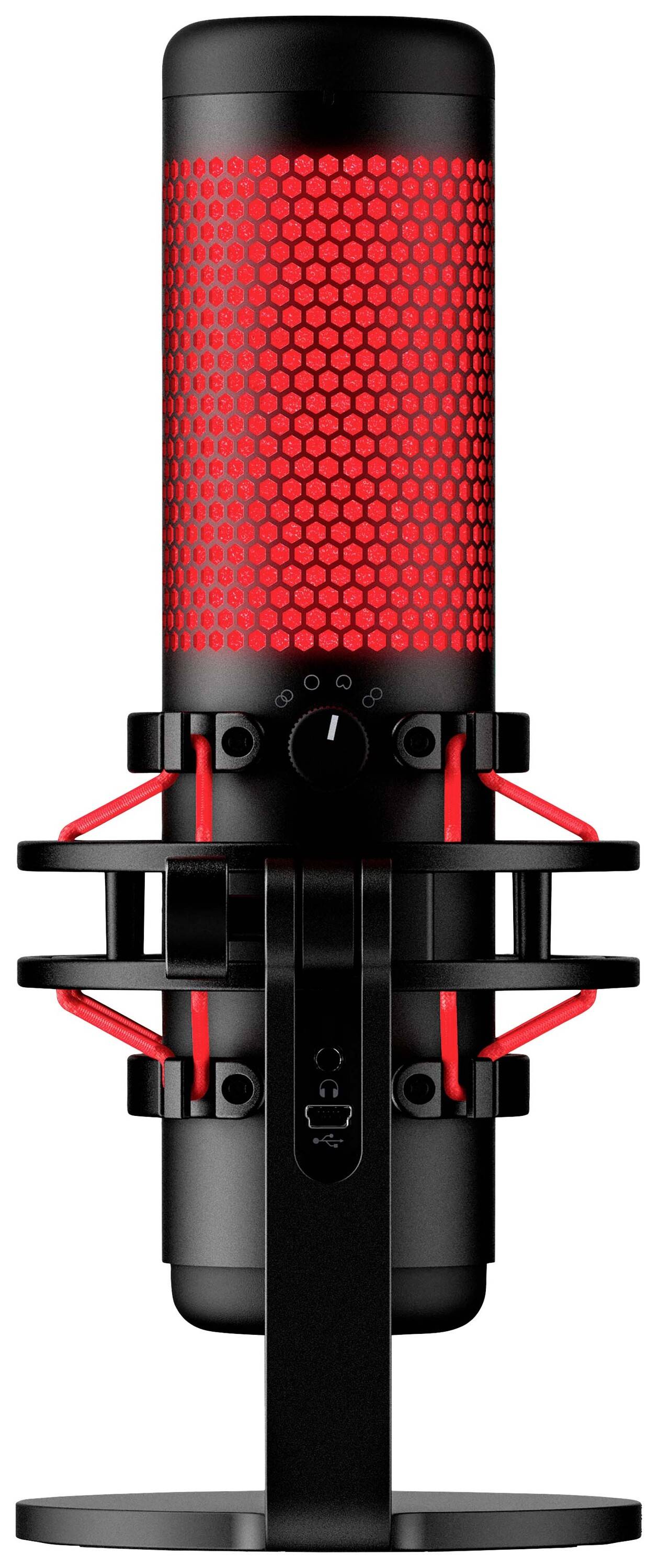 HyperX QuadCast Stand PC-Mikrofon Übertragungsart (Details):Kabelgebunden Standfuß USB, Mikrofon (3.5 mm Klinke) Kabelgebunden Schwarz/Rot