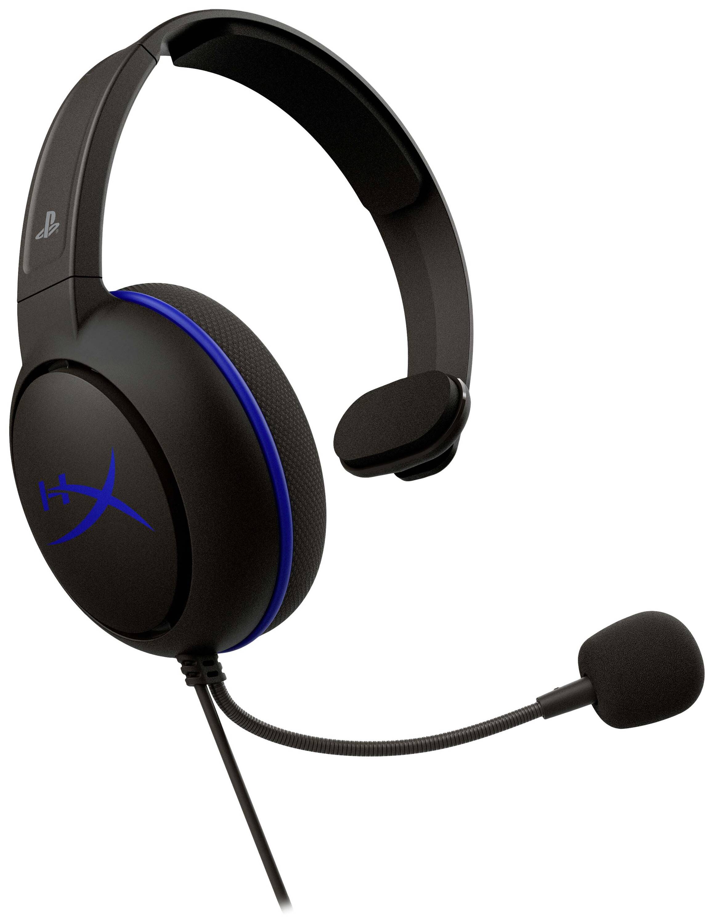 HyperX Cloud Chat Headset (PS4 licensed) Gaming Over Ear Headset kabelgebunden Mono Schwarz/Blau La