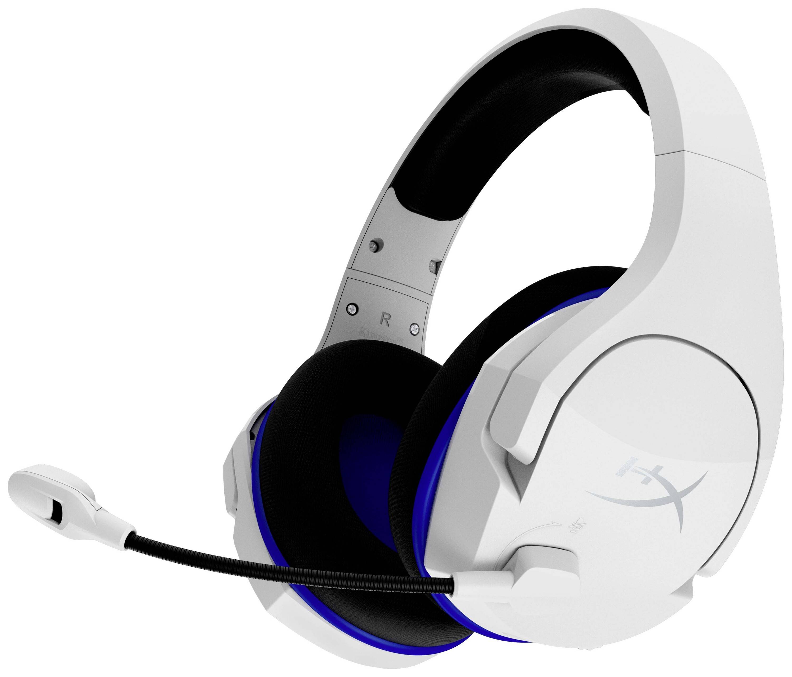 HyperX Cloud Stinger Core Over Ear Headset Funk Stereo Weiß, Blau Lautstärkeregelung, Mikrofon-Stummschaltung Gaming