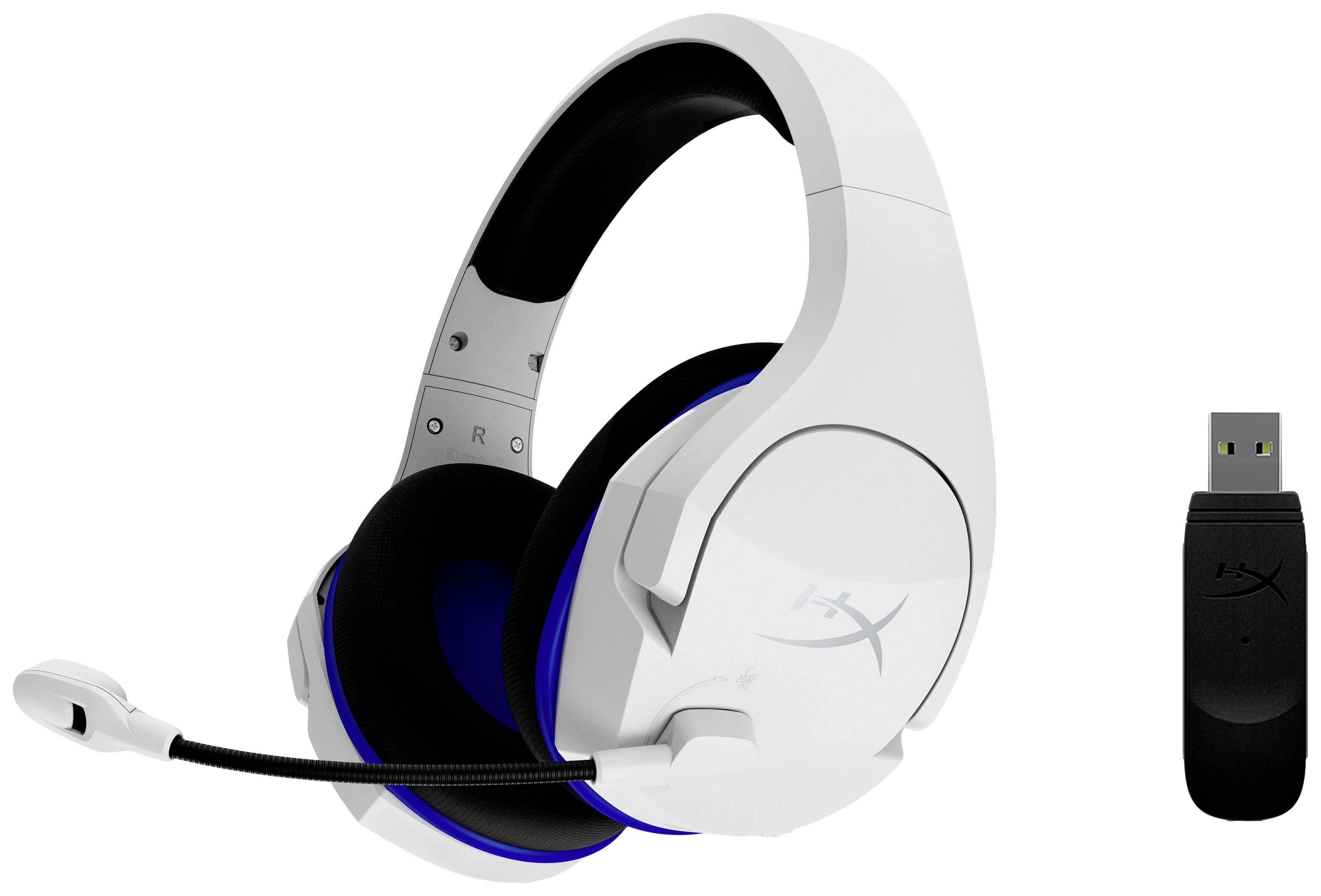 HyperX Cloud Stinger Core Over Ear Headset Funk Stereo Weiß, Blau Lautstärkeregelung, Mikrofon-Stummschaltung Gaming