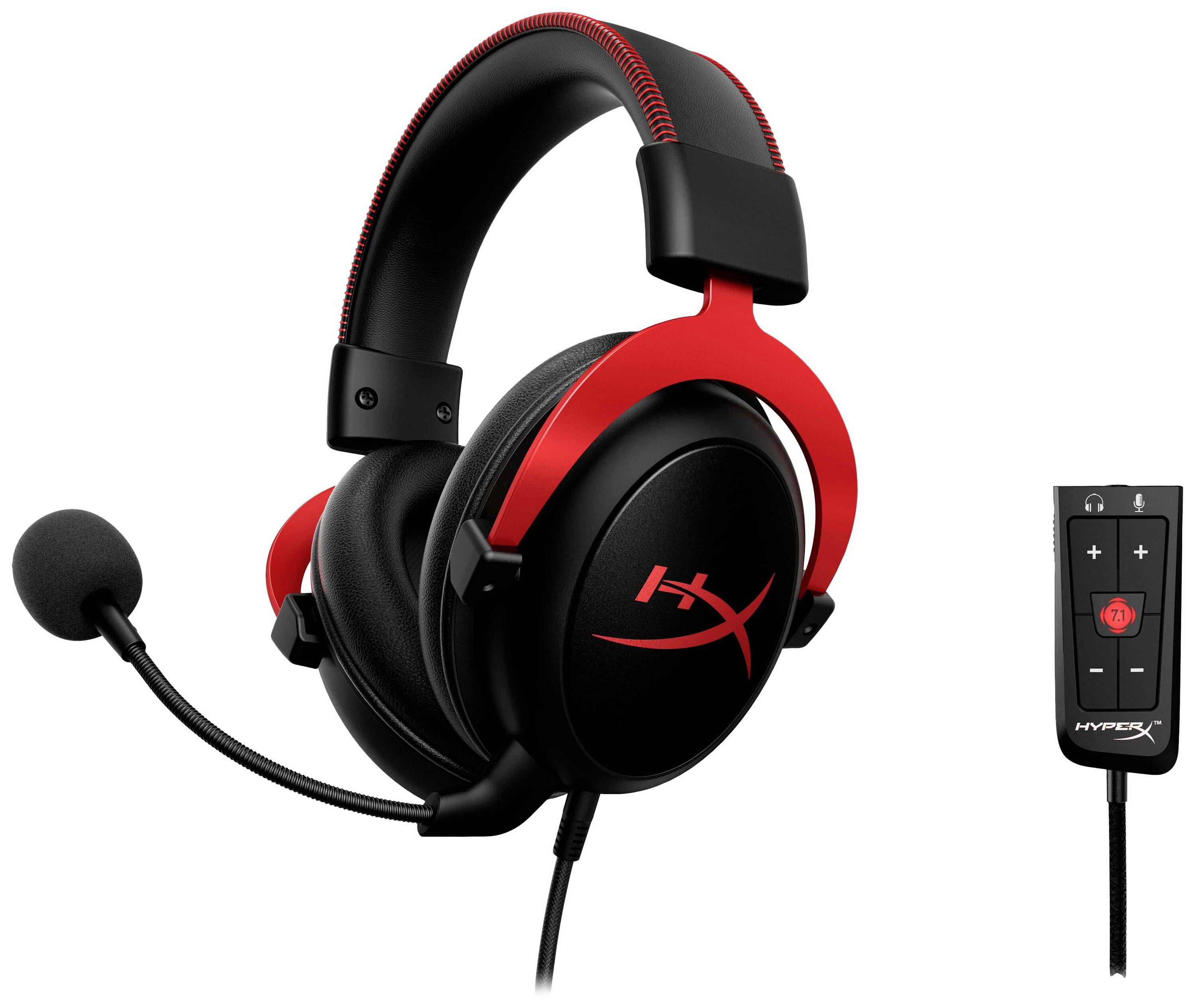 HyperX Cloud II Red Gaming Over Ear Headset kabelgebunden Stereo Schwarz/Rot