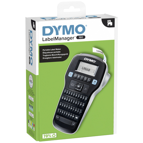 DYMO LabelManager 160 Etiqueteuse adapté pour rubans: D1 6 mm, 9 mm, 12 mm