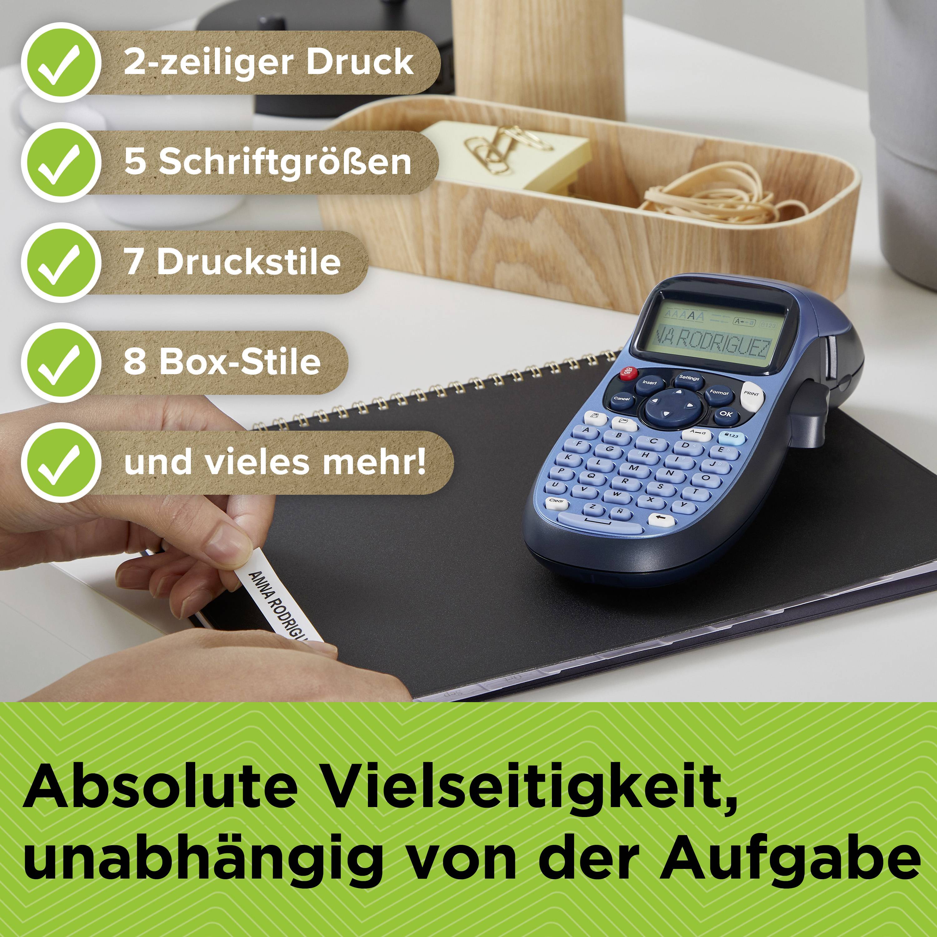 DYMO LetraTag LT-100H Blau Beschriftungsgerät Geeignet für Schriftband: LT 12 mm