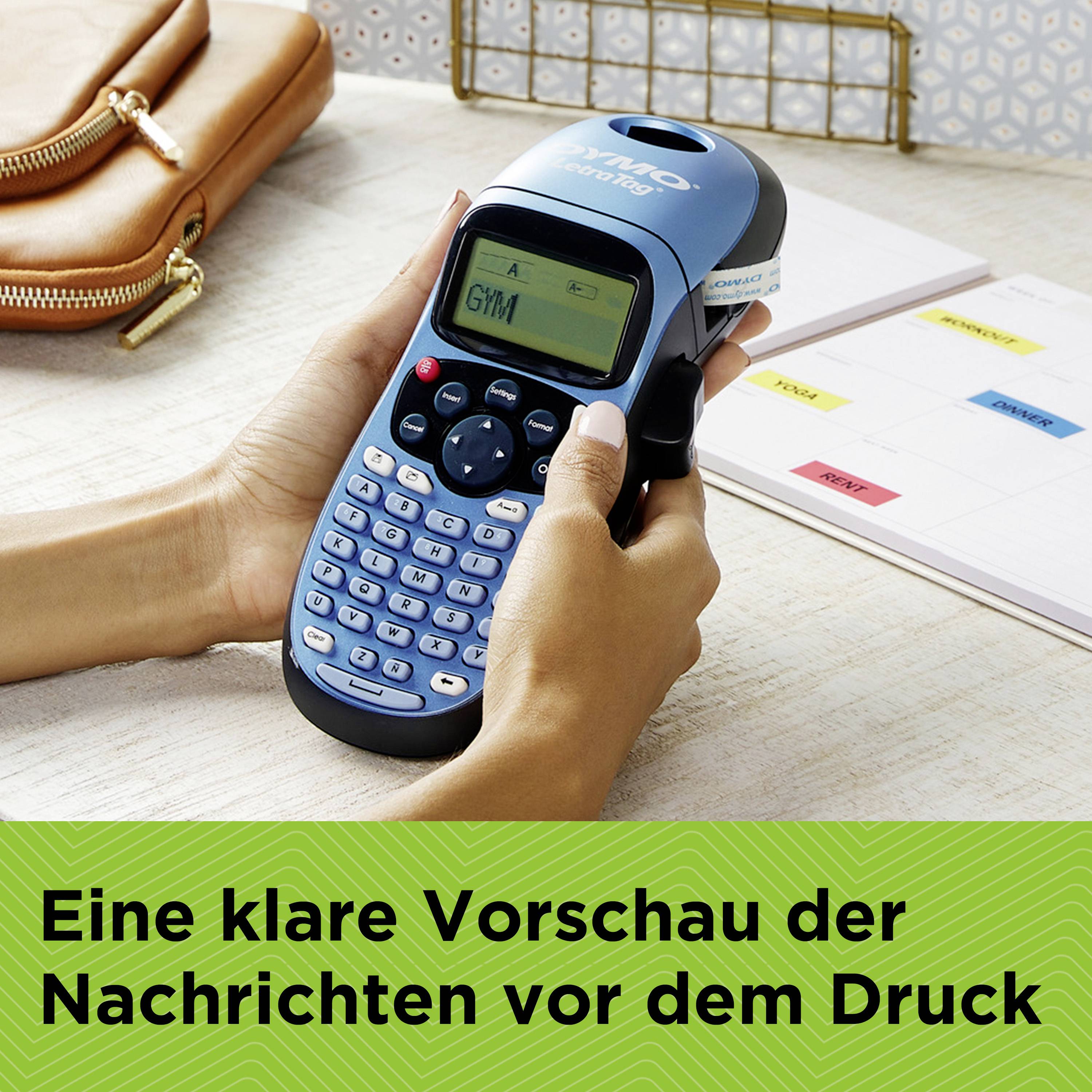 DYMO LetraTag LT-100H Blau Beschriftungsgerät Geeignet für Schriftband: LT 12mm