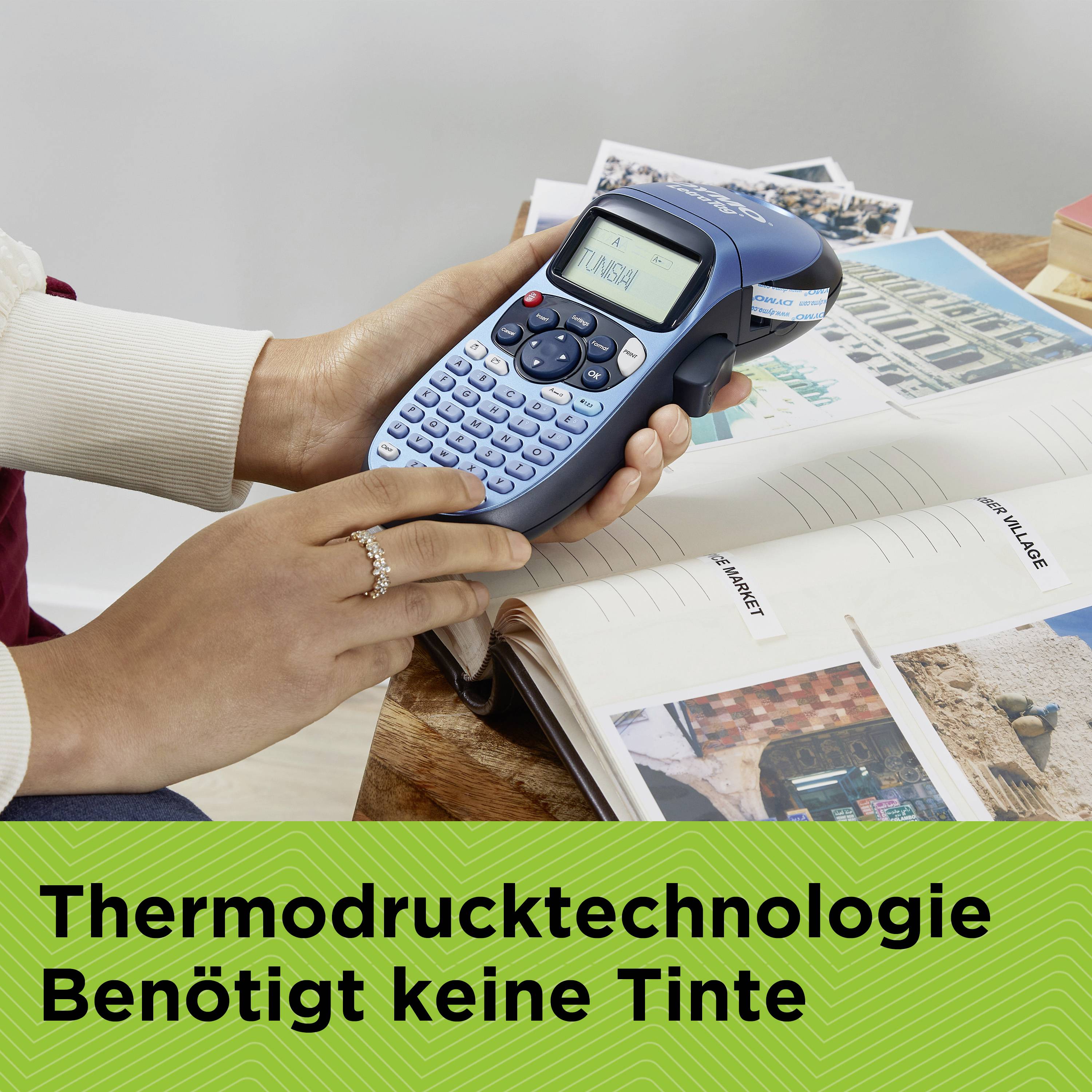 DYMO LetraTag LT-100H Blau Beschriftungsgerät Geeignet für Schriftband: LT 12mm