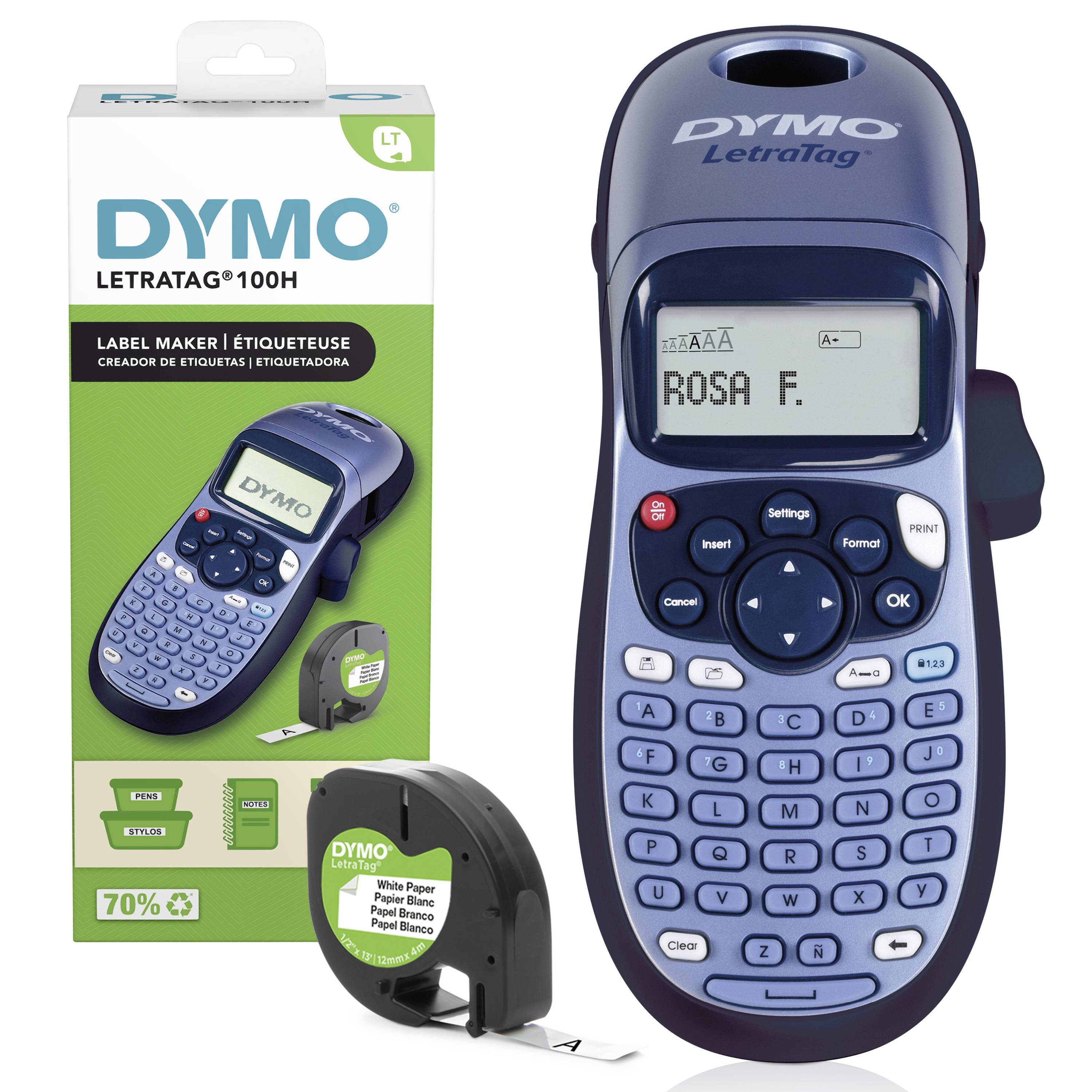 DYMO LetraTag LT-100H Blau Beschriftungsgerät Geeignet für Schriftband: LT 12mm