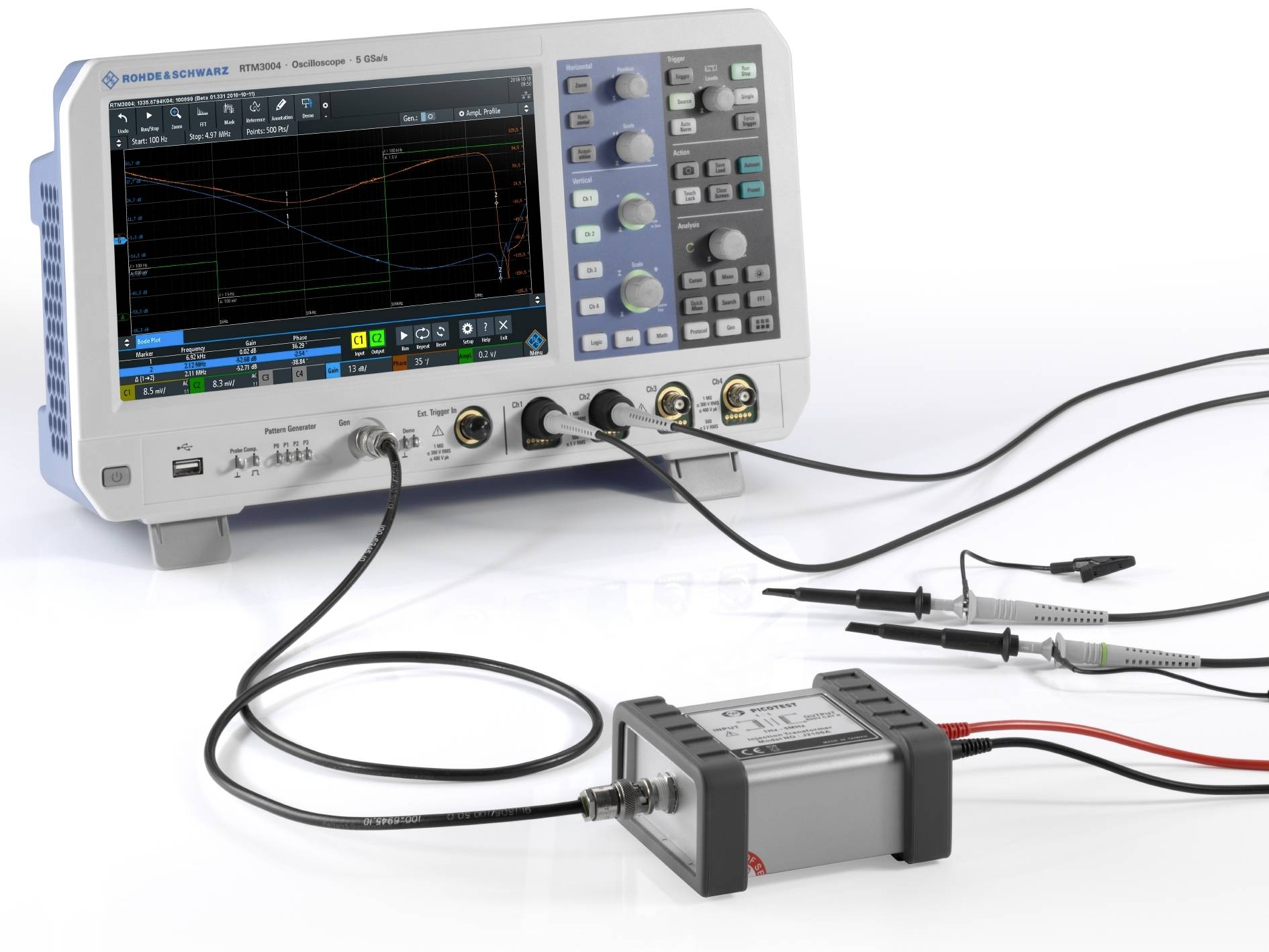 Rohde & Schwarz R&S® RTM-BNDL Digital-Oszilloskop 100 MHz 5 GSa/s 80 Mpts 10 Bit 1 St.