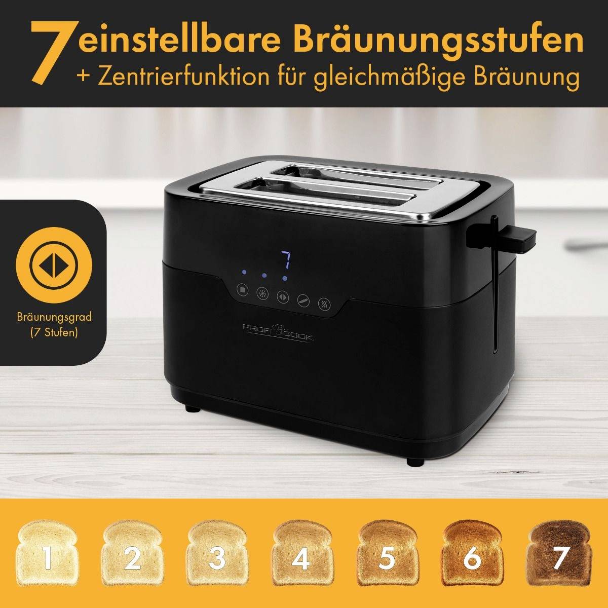 Profi Cook PC-TA 1244 Toaster Schwarz