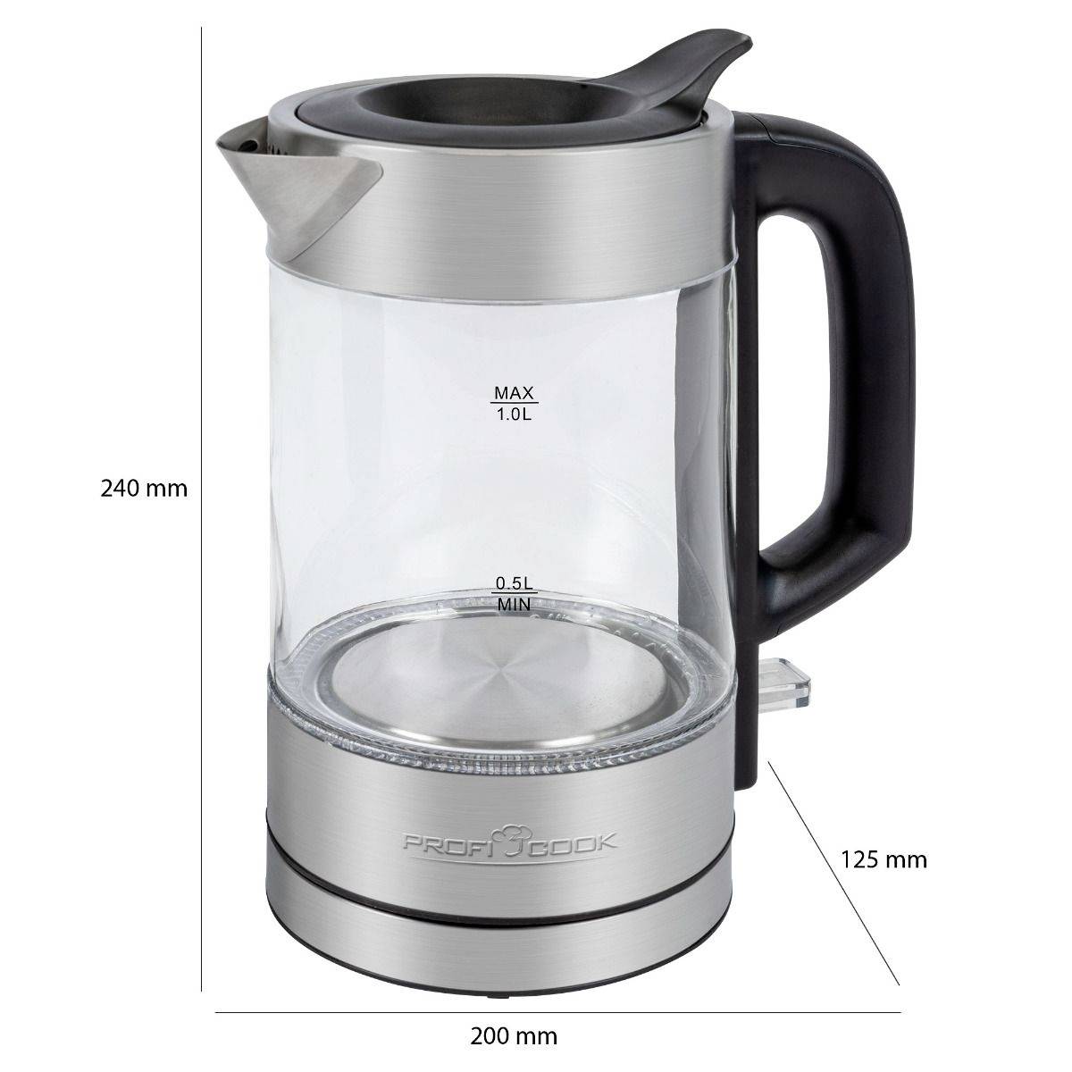 Profi Cook PC-WKS 1229 G Wasserkocher Inox Fassungsvermögen: 1.0 l