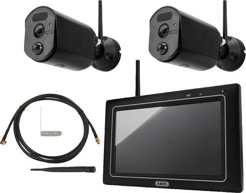 ABUS PPDF17000 + PPDF17520 + TVAC17 Funk-Überwachungskamera-Set 4-Kanal mit 2 Kameras 2304 x 1296 P