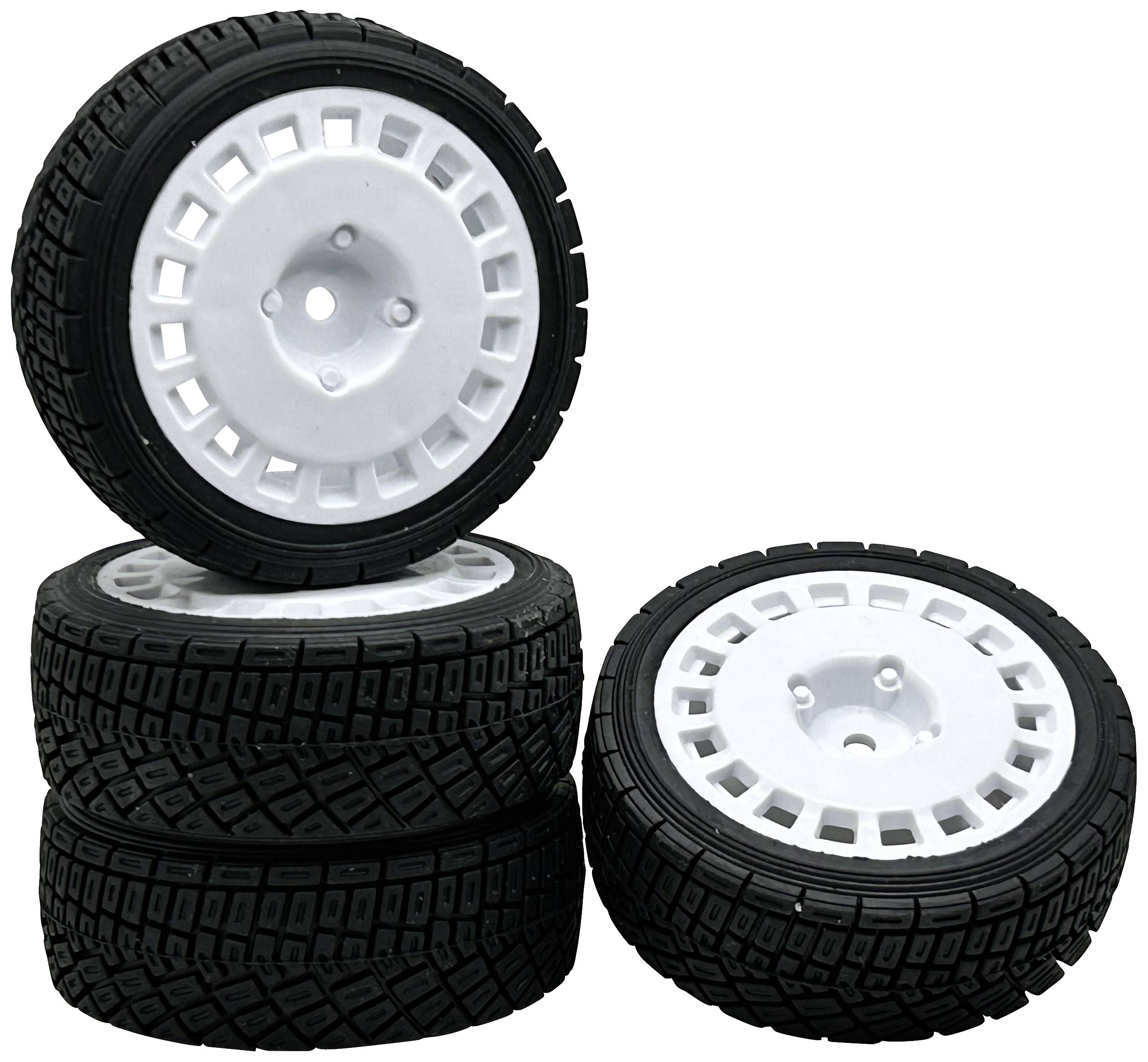 Reely 1:10 Straßenmodell, Sportwagen, Rally Kompletträder Rally RA Weiß 4St.