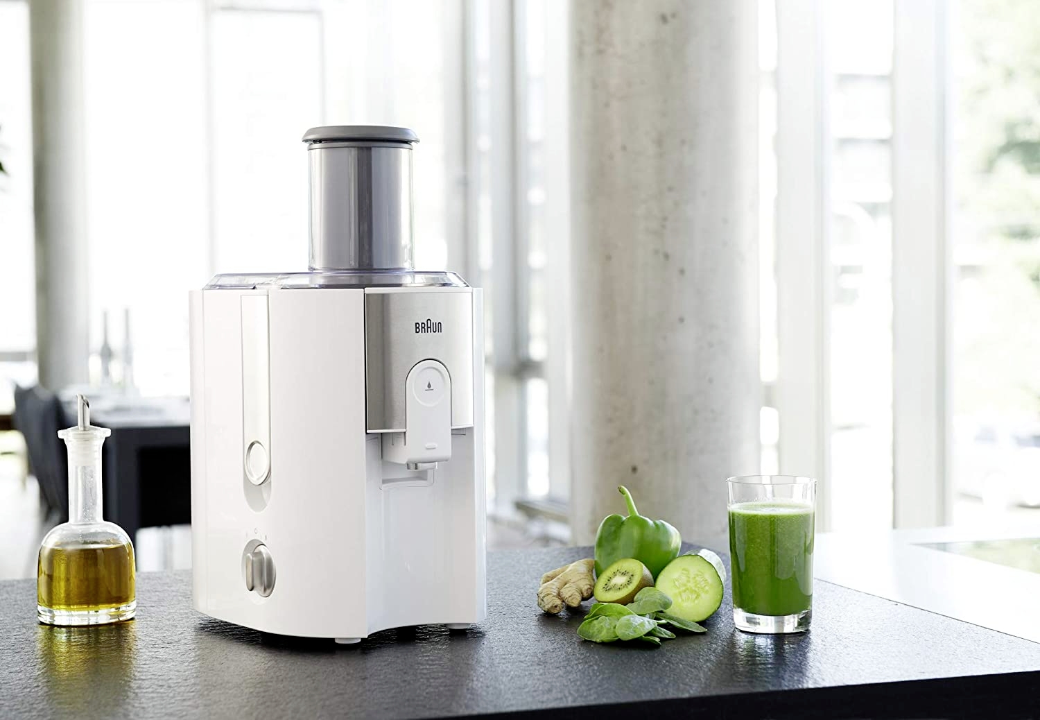 Braun Entsafter Multiquick 900 W Edelstahl, Schwarz BPA-frei