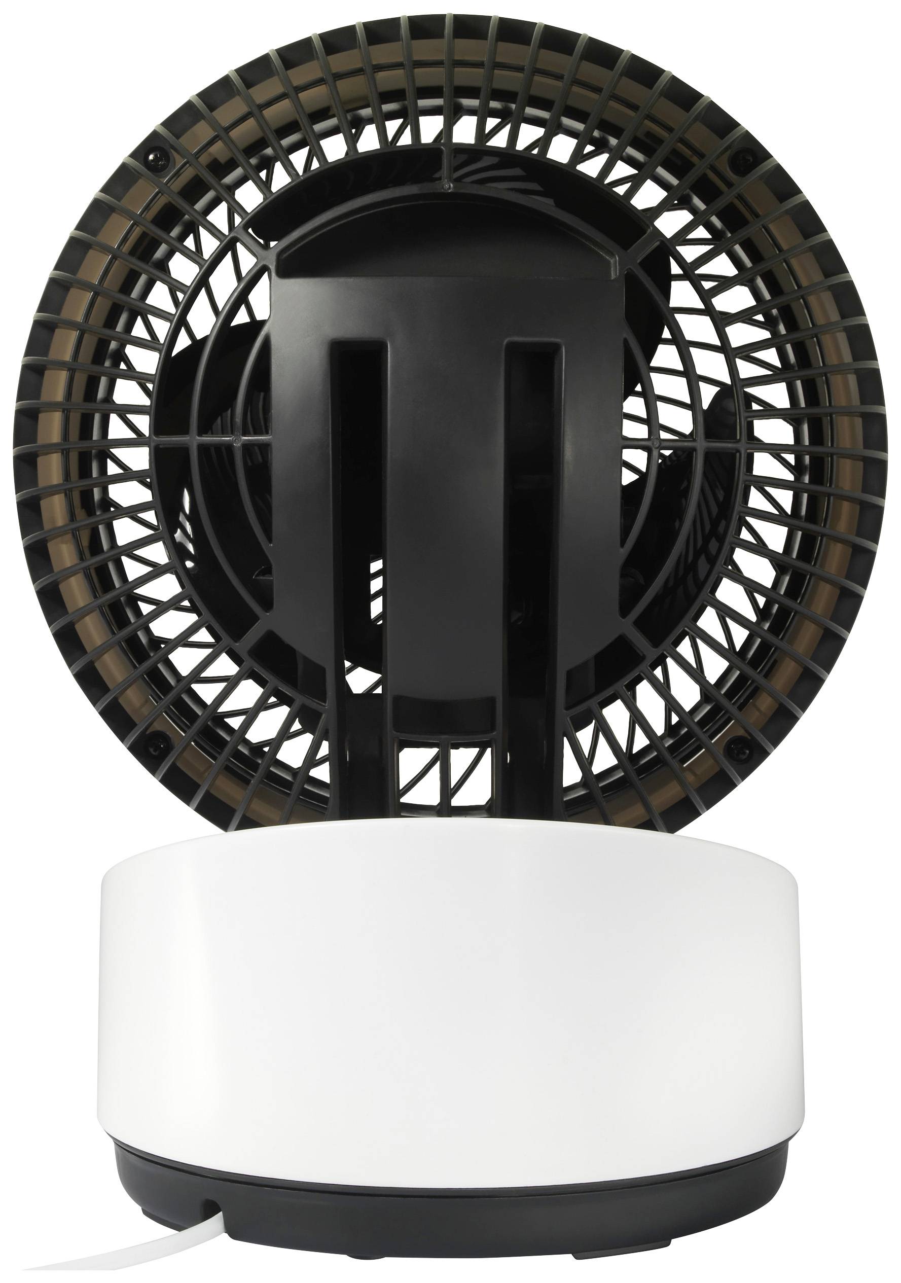 Sygonix Tischventilator 50W (Ø x H) 250mm x 318mm Schwarz, Weiß mit Fernbedienung, Oszillierend, Timer, LED-Display