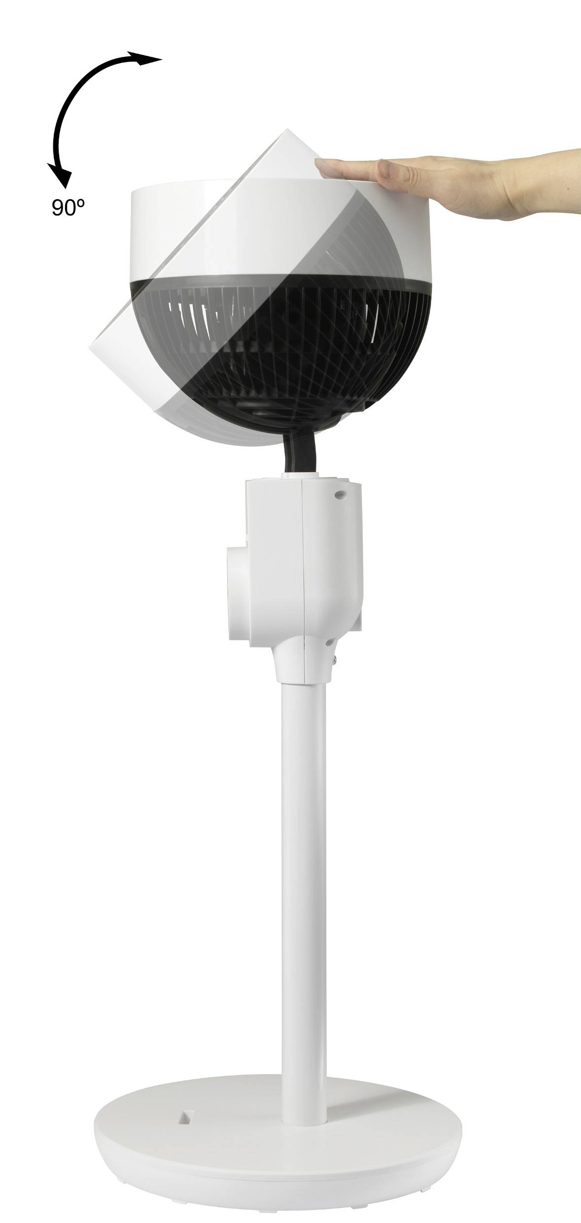 Sygonix Standventilator 50 W (Ø x H) 250 mm x 880 mm Weiß Höhenverstellbar, mit Fernbedienung, Oszillierend, LED-Display, Timer