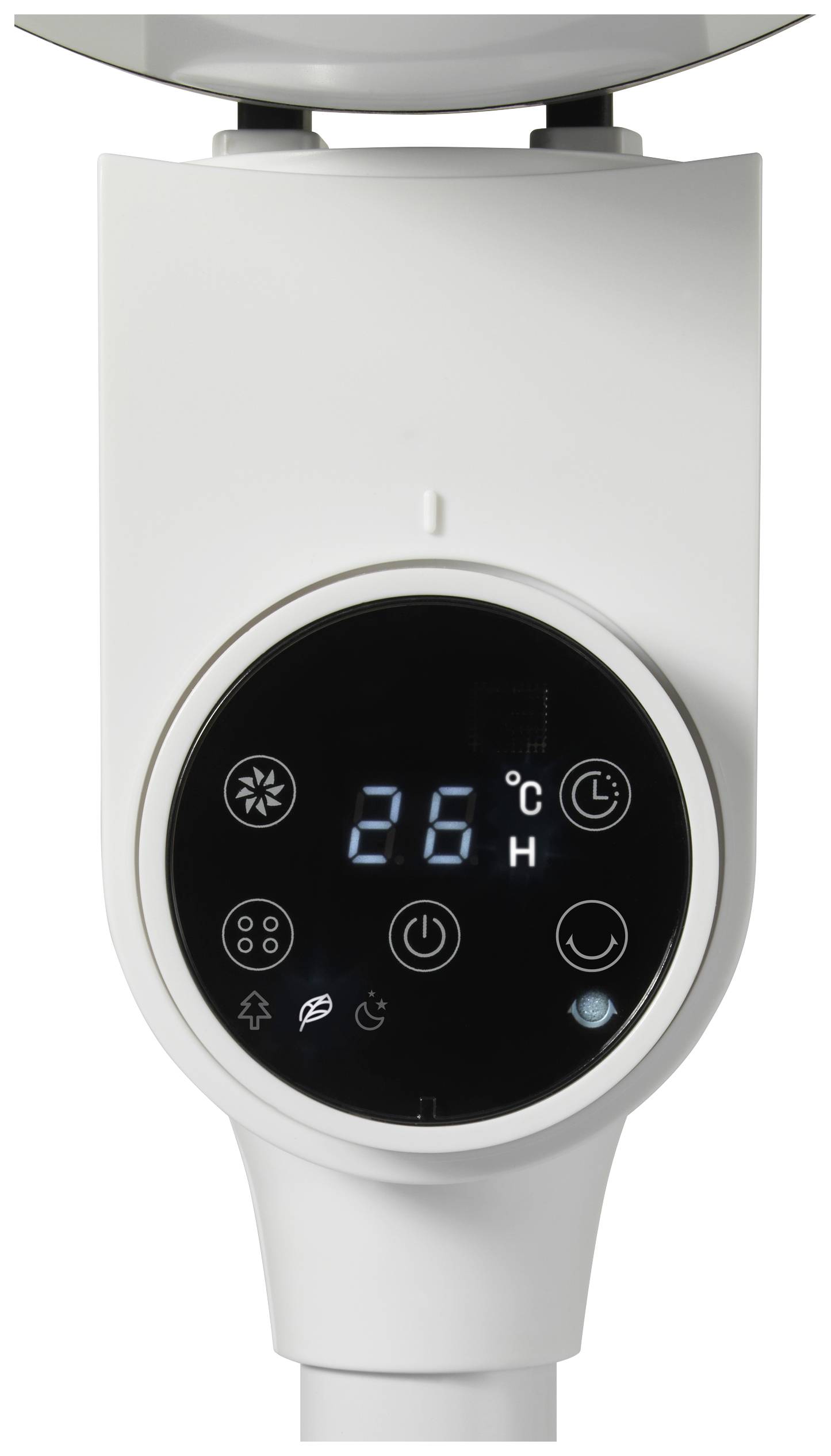 Sygonix Standventilator 50 W (Ø x H) 250 mm x 880 mm Weiß Höhenverstellbar, mit Fernbedienung, Oszillierend, LED-Display, Timer