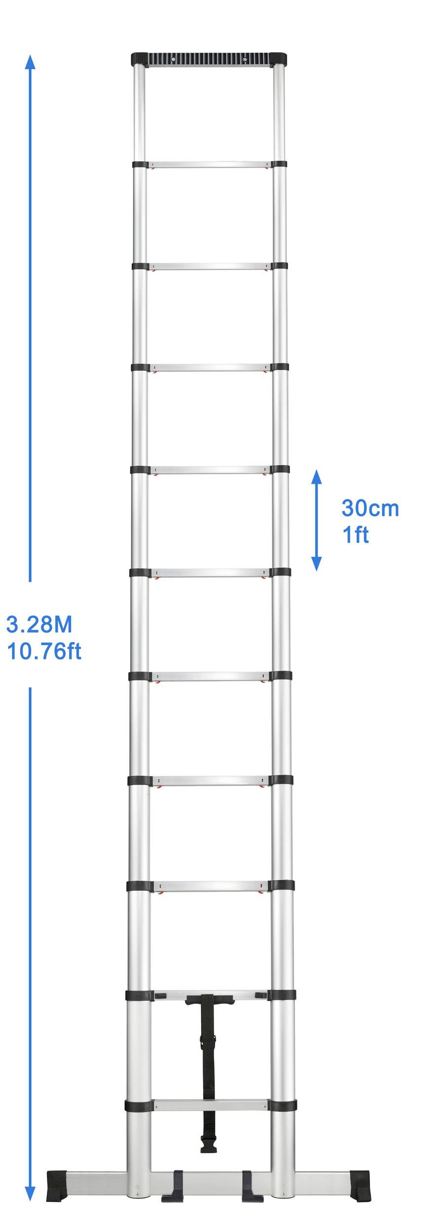 TOOLCRAFT TO-7868814 Aluminiumlegierung Teleskopleiter Montage ohne Werkzeug Arbeitshöhe (max.): 3.93m Aluminium EN 131 10.1kg