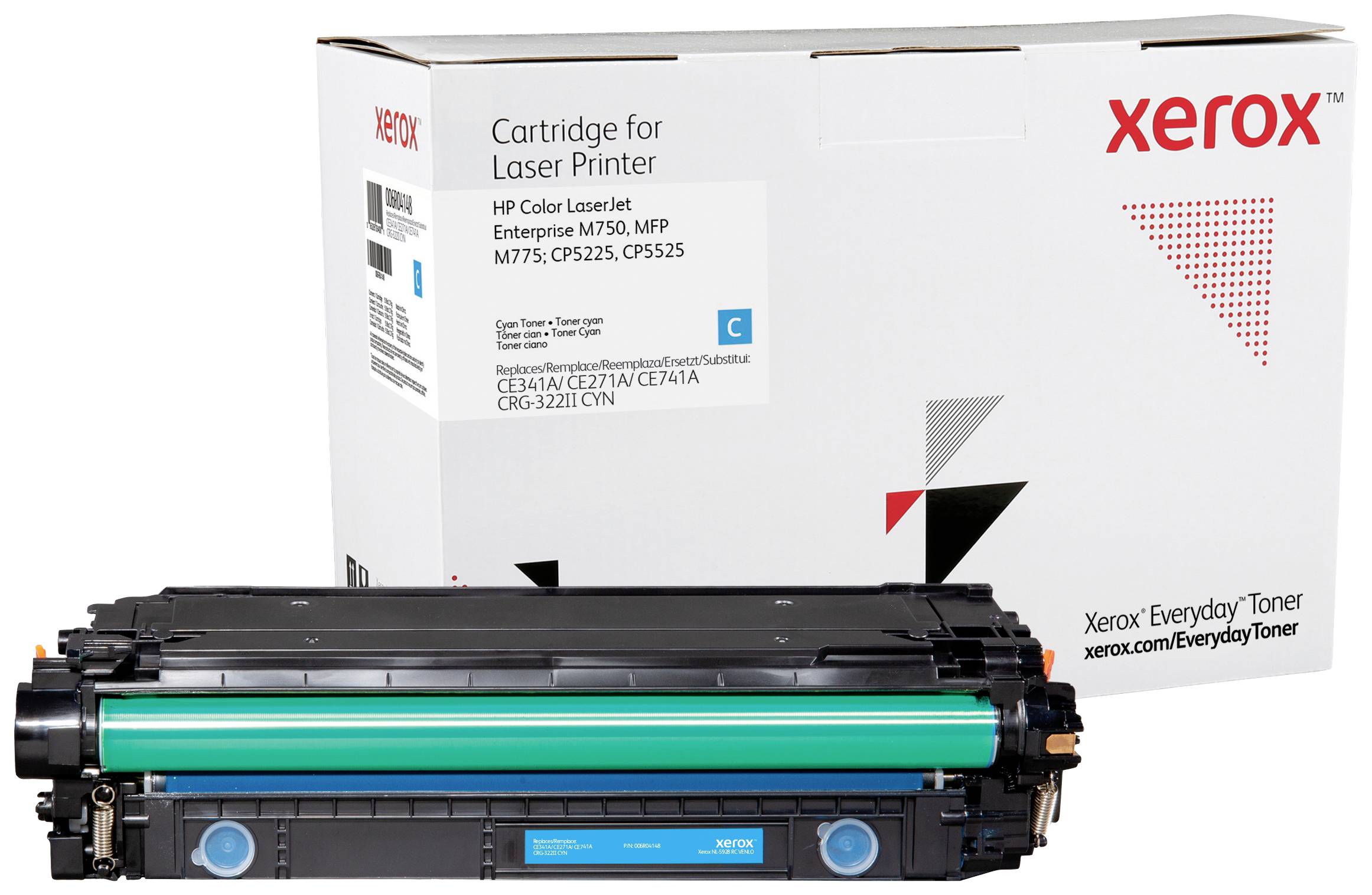 Xerox Toner ersetzt HP 651A/ 650A/ 307A (CE341A/CE271A/CE741A) Kompatibel Cyan 16000 Seiten Everyday 006R04148